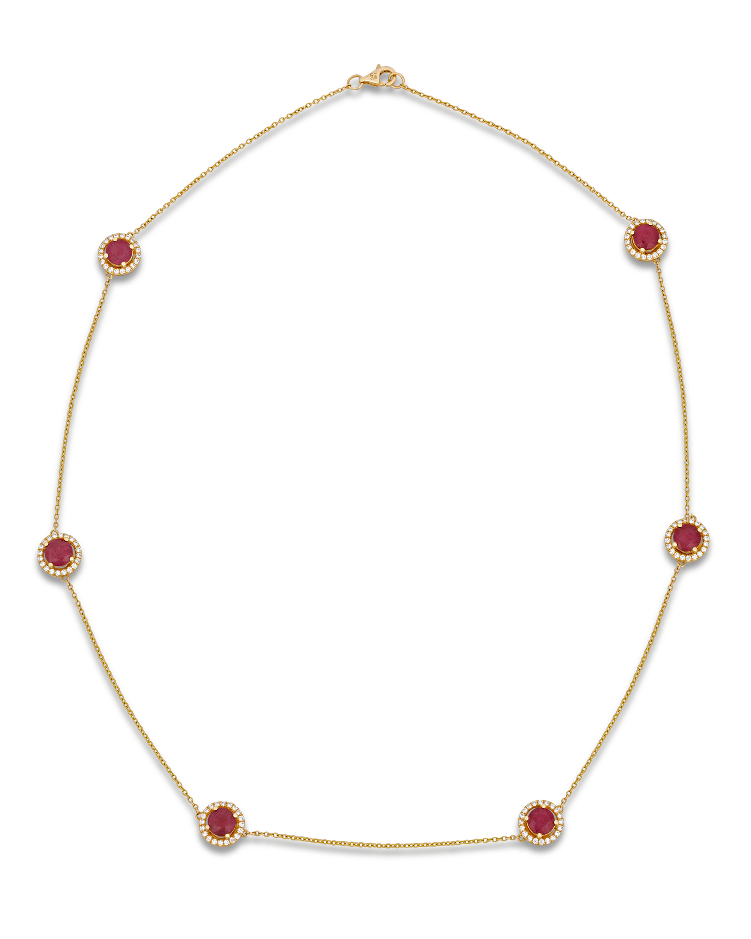 Ruby Station Necklace, 5.53 Carats