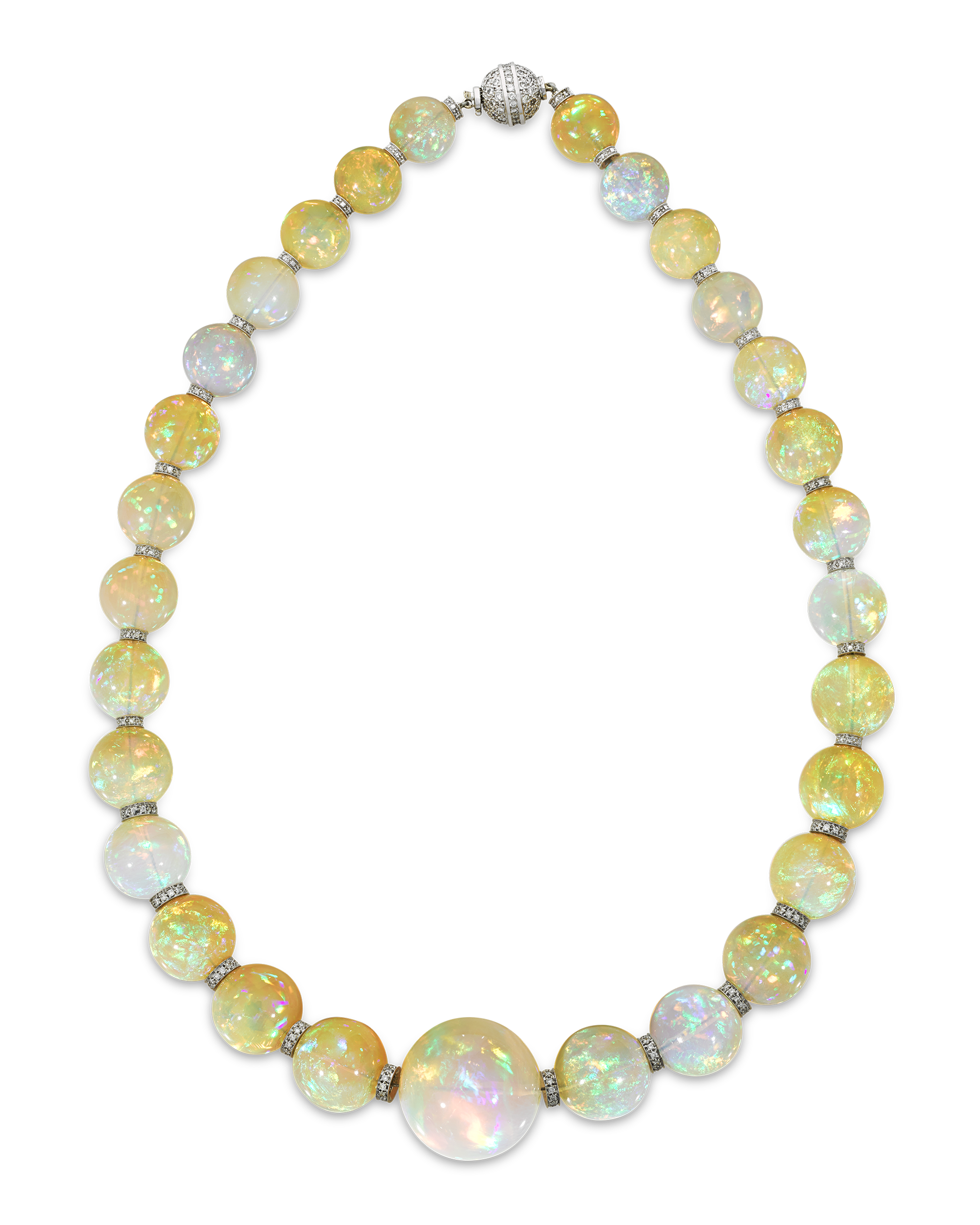 Graduated Opal Necklace, 554.00 Carats