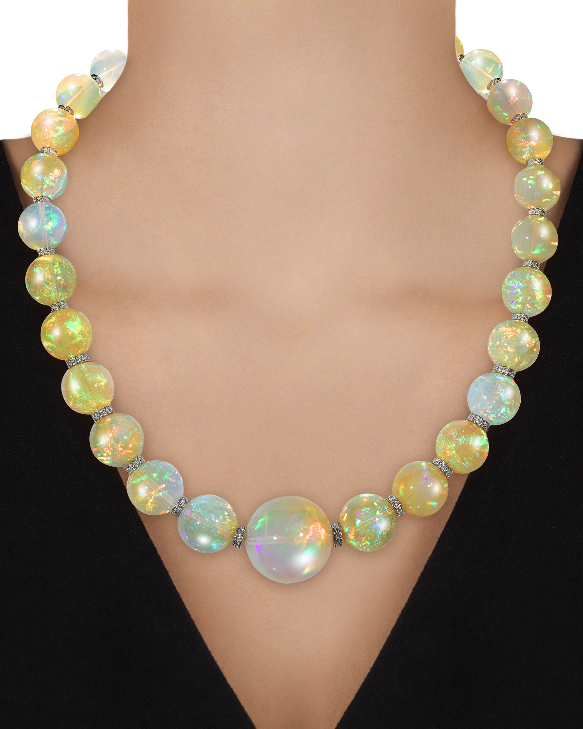 Graduated Opal Necklace, 554.00 Carats