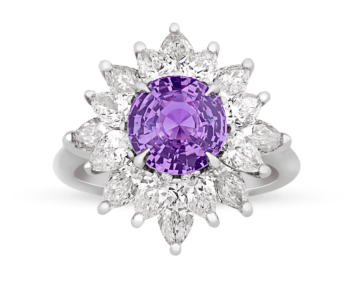 Purple Sapphire Ring, 2.53 Carats