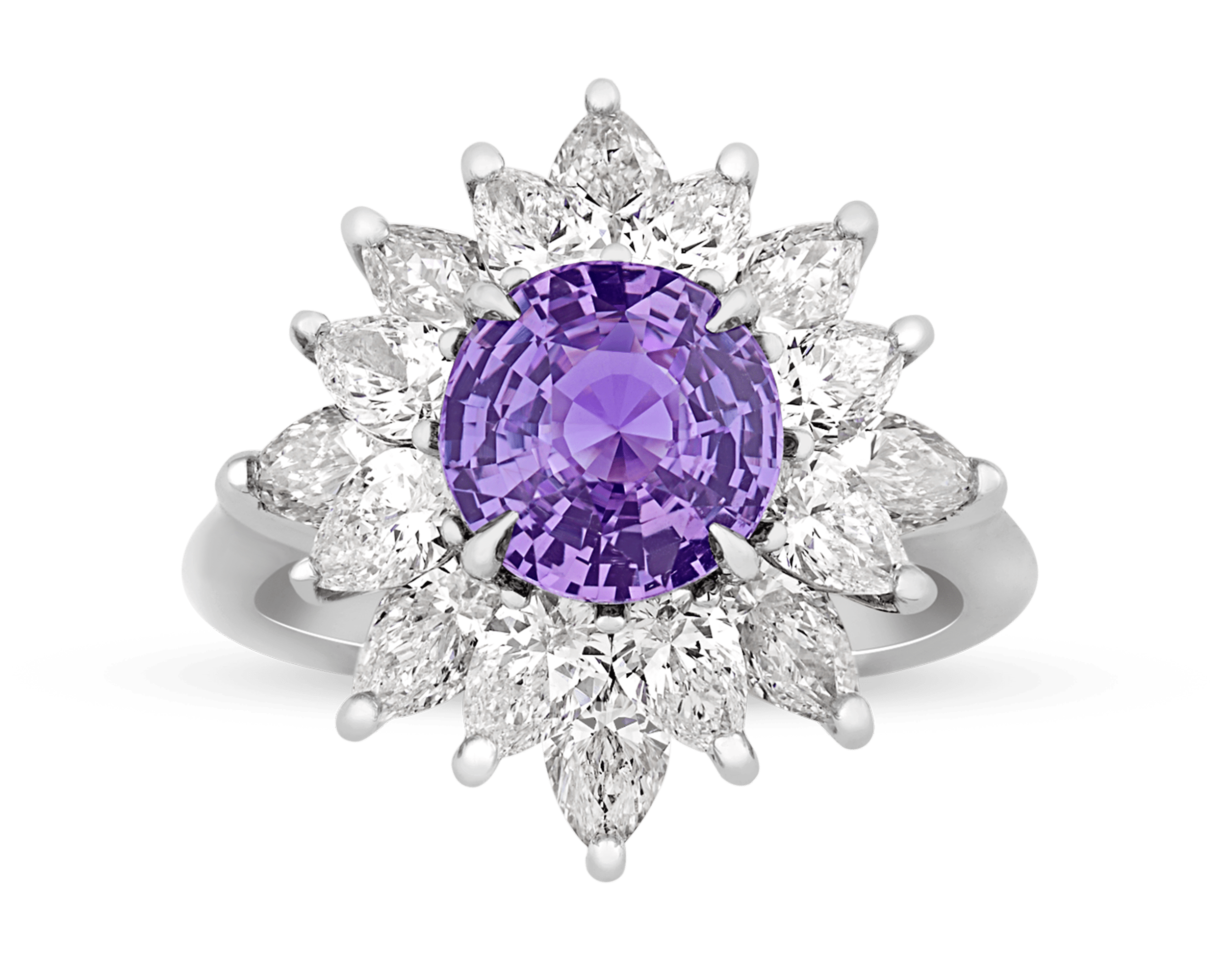 Purple Sapphire Ring, 2.53 Carats