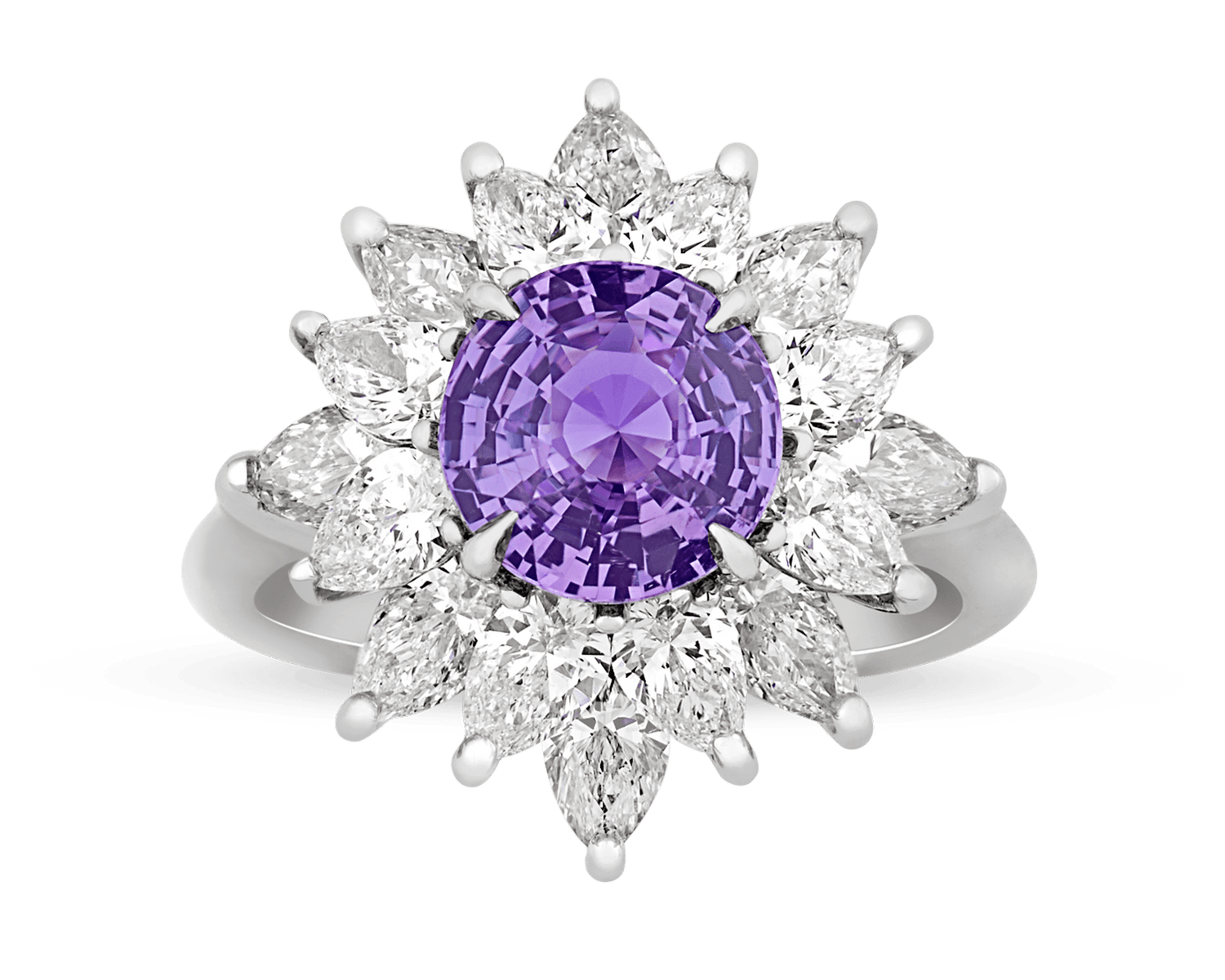 Purple Sapphire Ring, 2.53 Carats