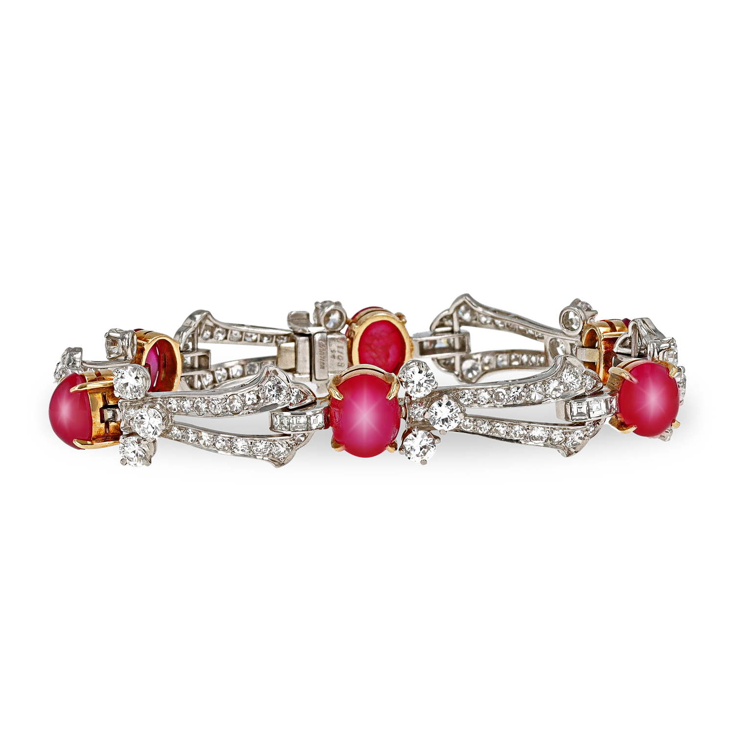 Cartier Art Deco Star Ruby Bracelet 15.00 Carats M.S. Rau