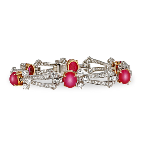 Cartier Art Deco Star Ruby Bracelet, 15.00 Carats