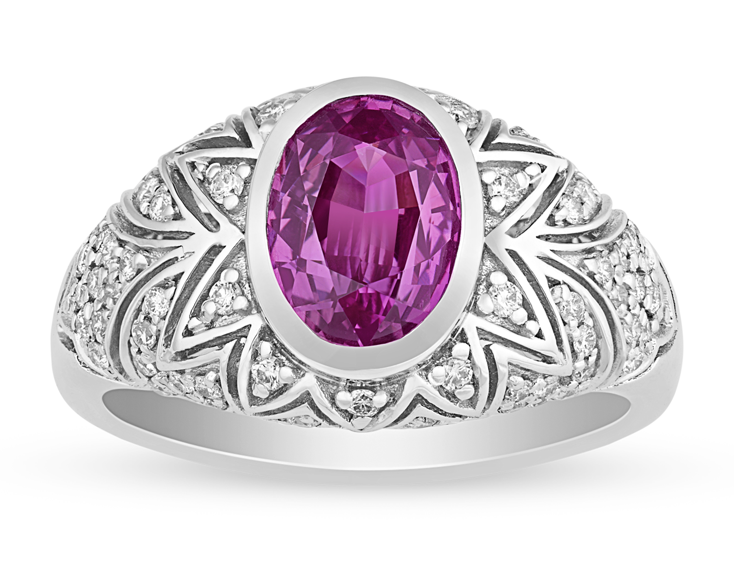 Untreated Pink Sapphire Ring, 2.28 Carats