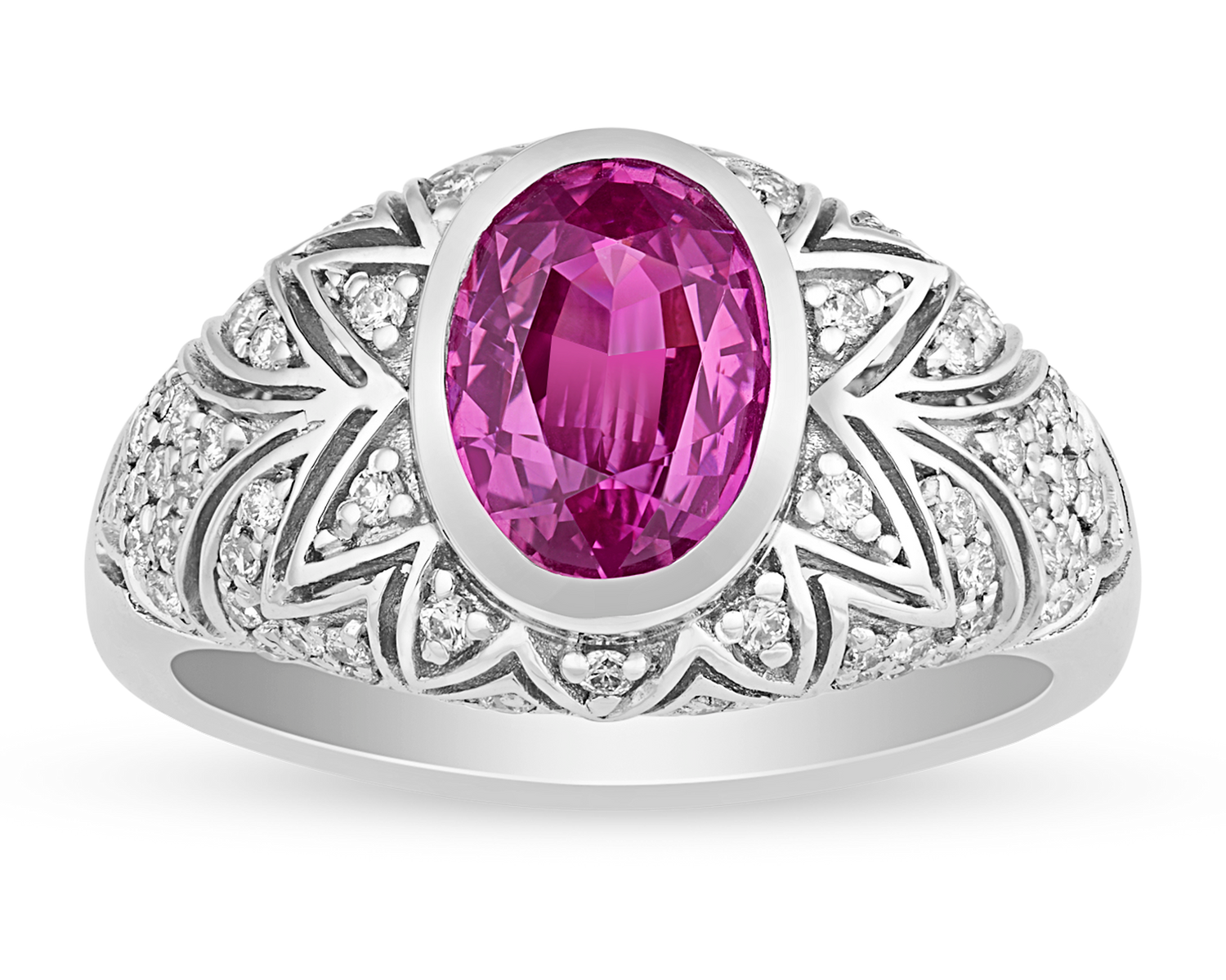 Untreated Pink Sapphire Ring, 2.28 Carats