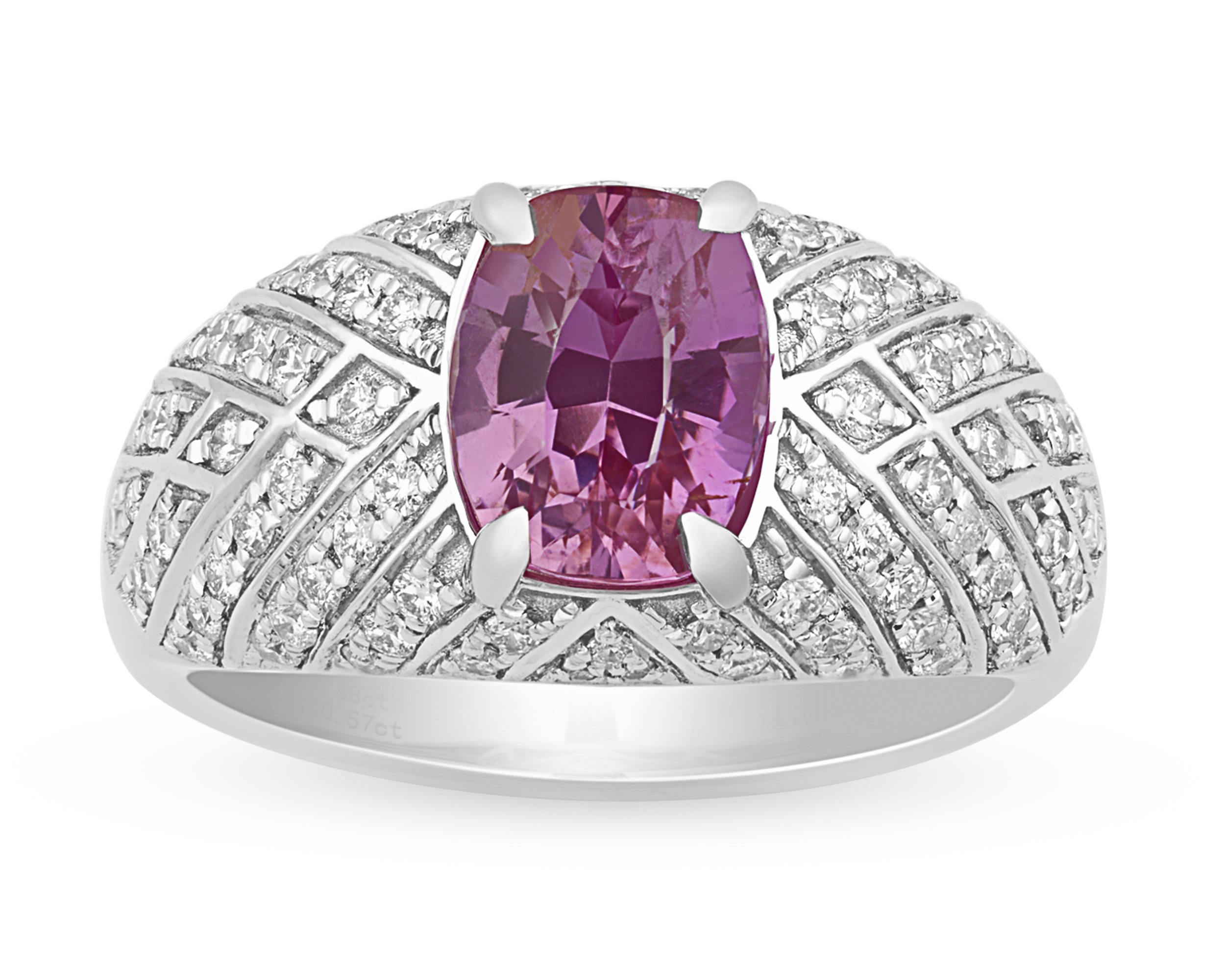 Untreated Pink Sapphire Ring, 2.58 Carats