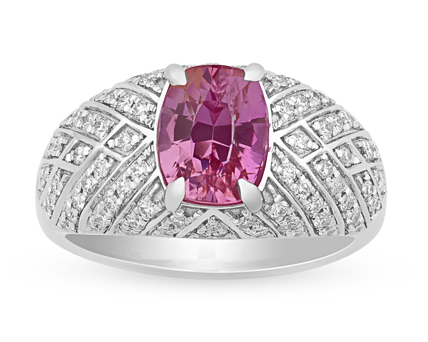 Untreated Pink Sapphire Ring, 2.58 Carats