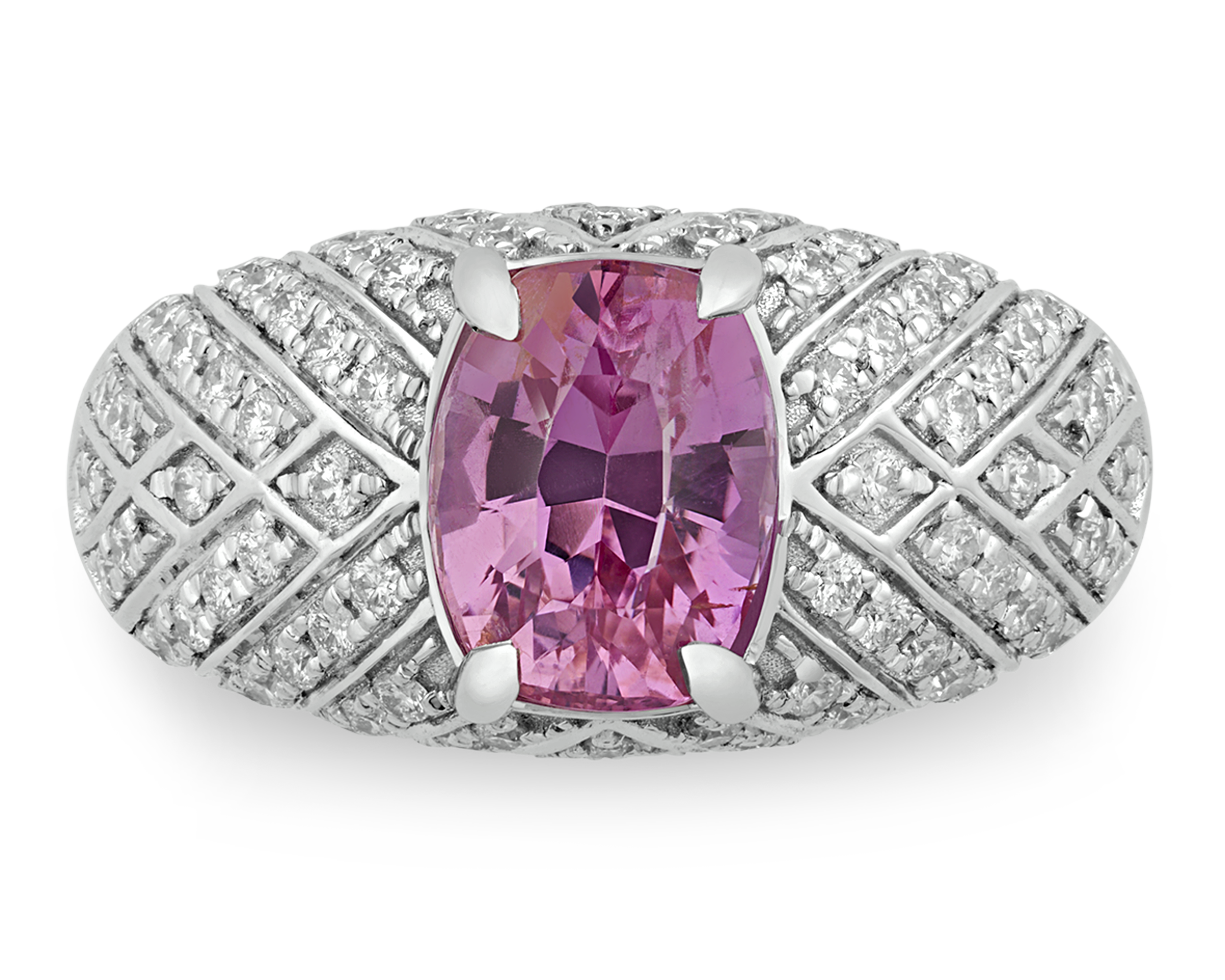 Untreated Pink Sapphire Ring, 2.58 Carats