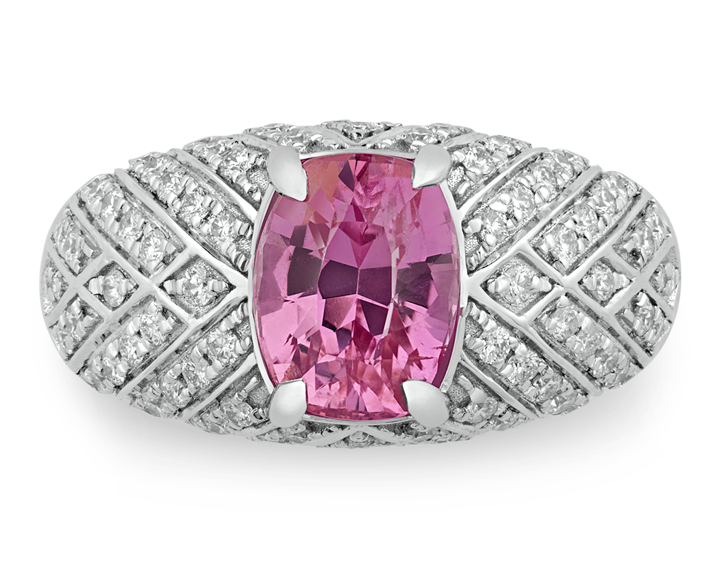 Untreated Pink Sapphire Ring, 2.58 Carats