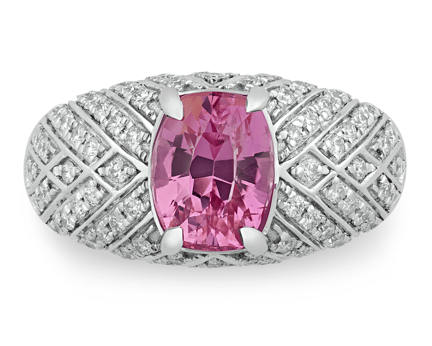 Untreated Pink Sapphire Ring, 2.58 Carats