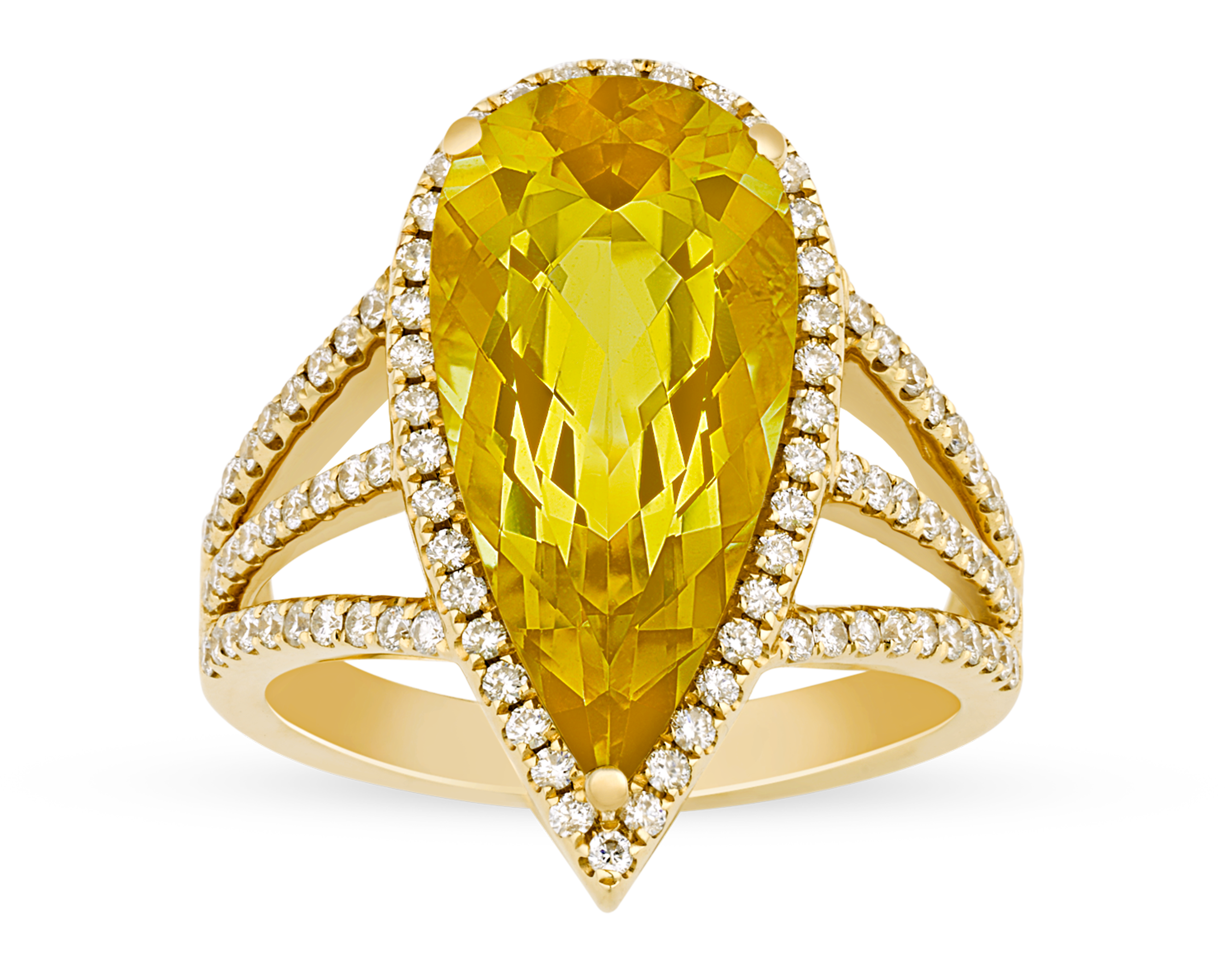 Golden Beryl Ring, 5.42 Carats