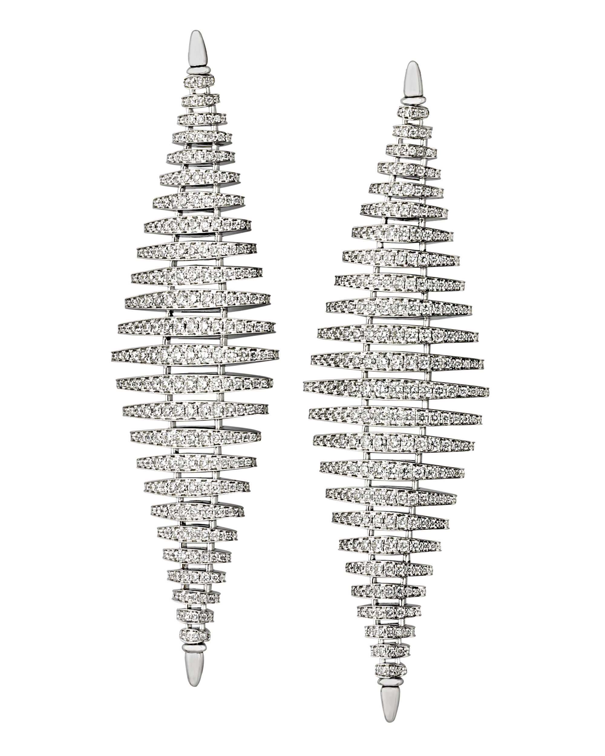 Mother-of-Pearl and Diamond Twist Earrings