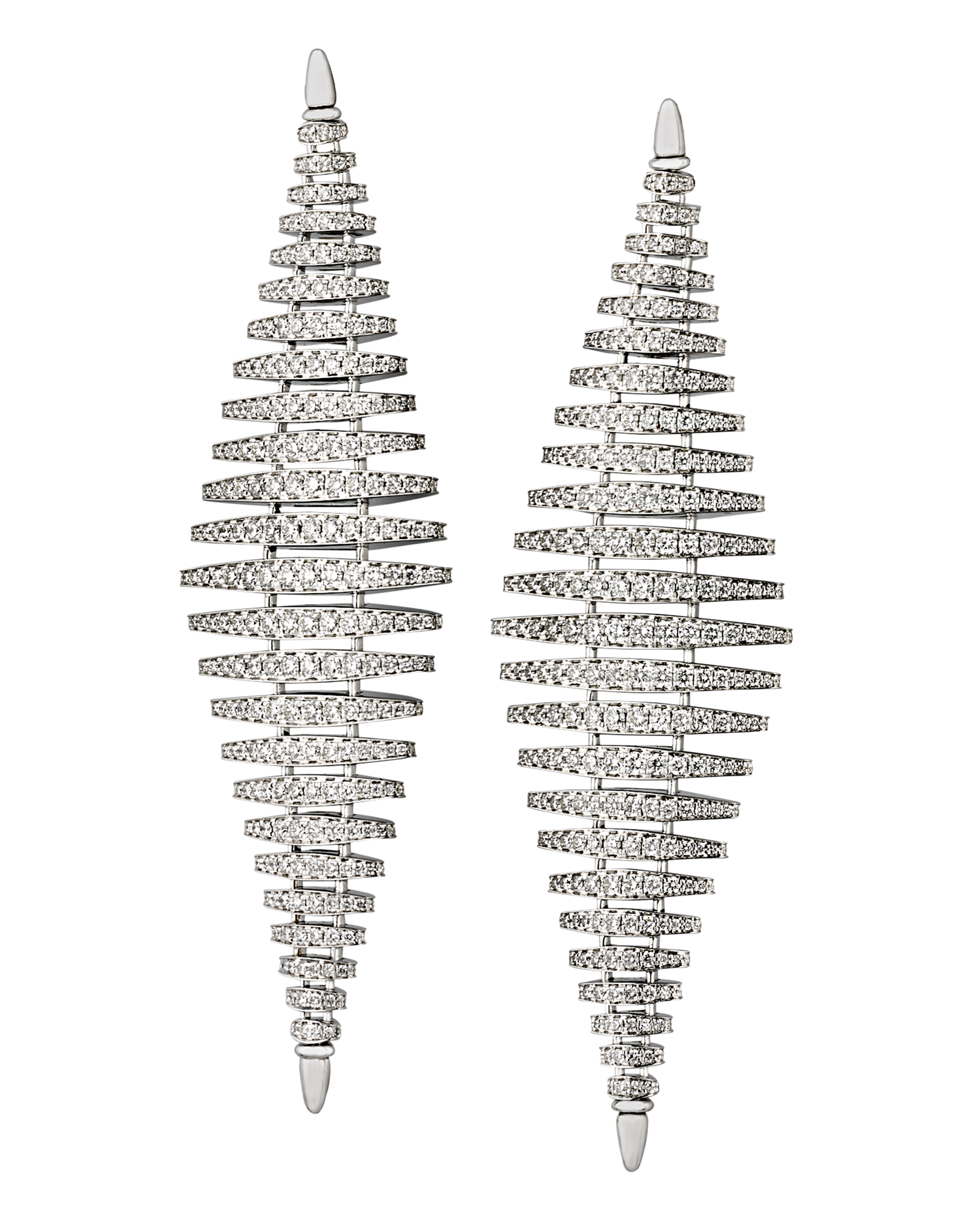Mother-of-Pearl and Diamond Twist Earrings