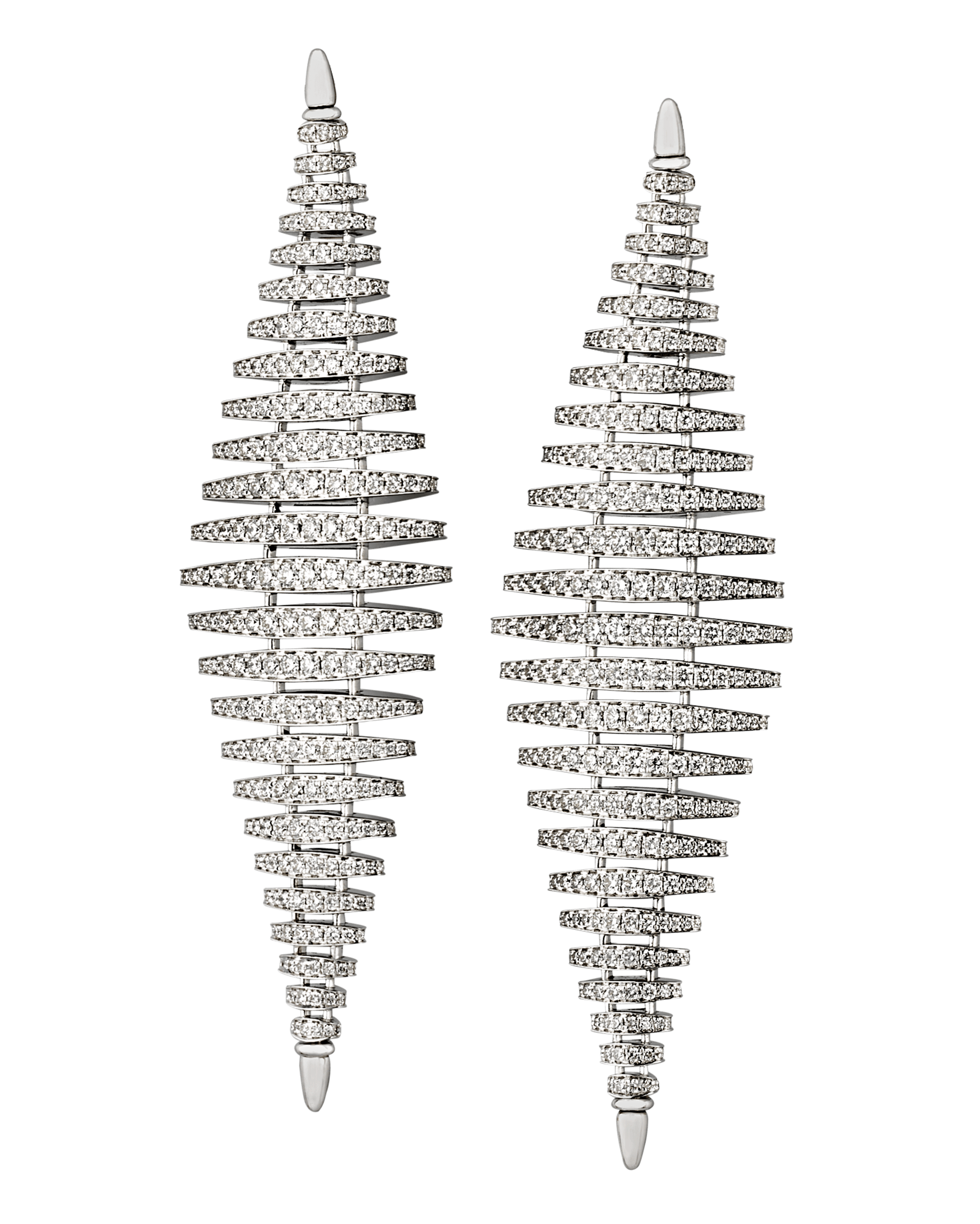 Mother-of-Pearl and Diamond Twist Earrings