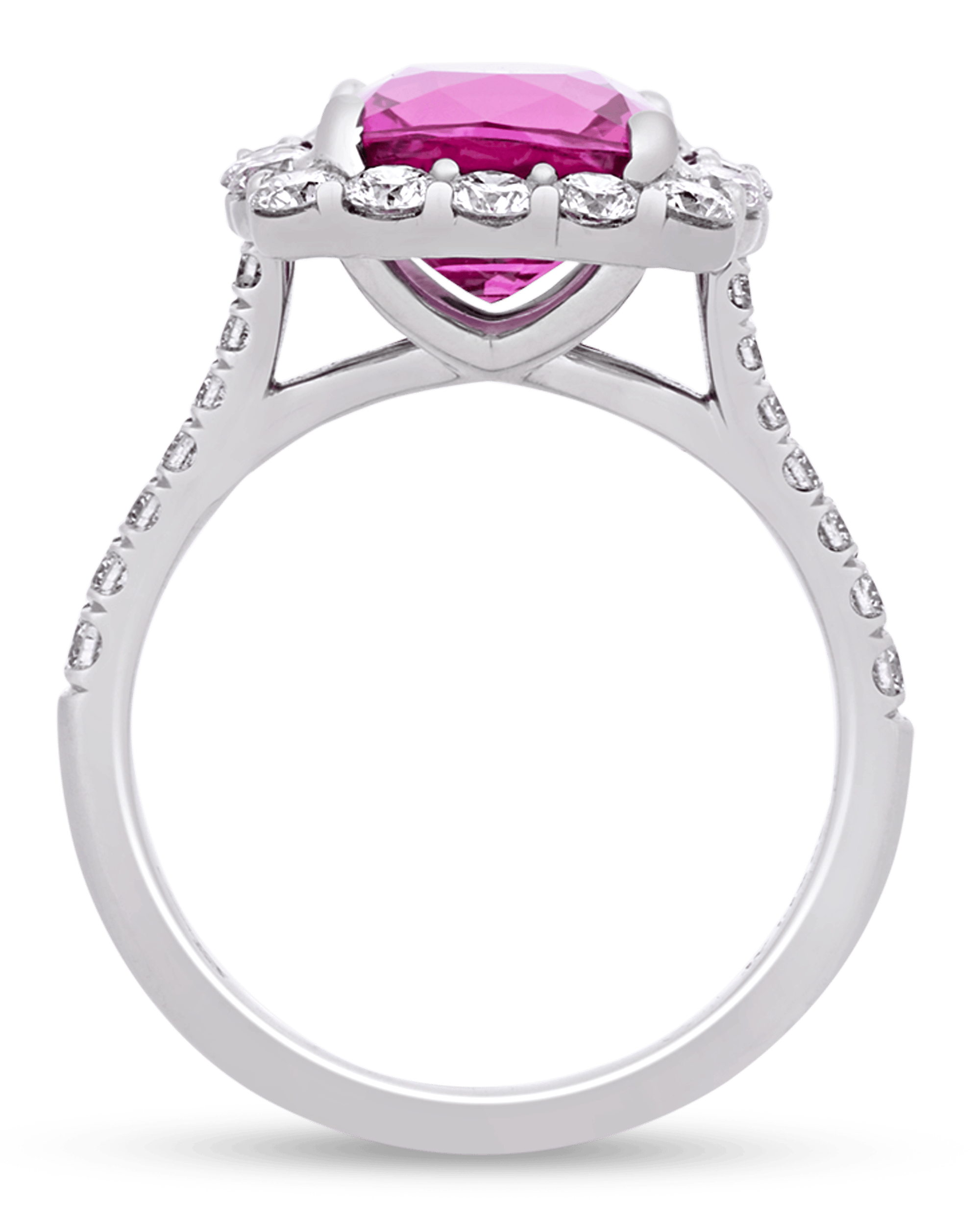 Purplish-Pink Sapphire Ring, 4.41 Carats