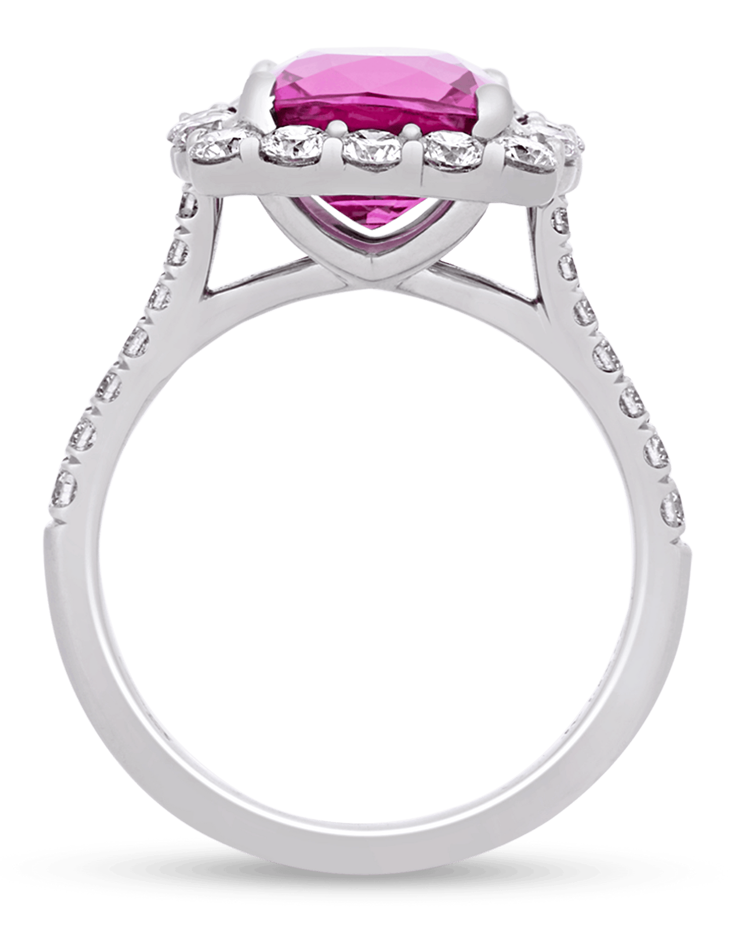 Purplish-Pink Sapphire Ring, 4.41 Carats