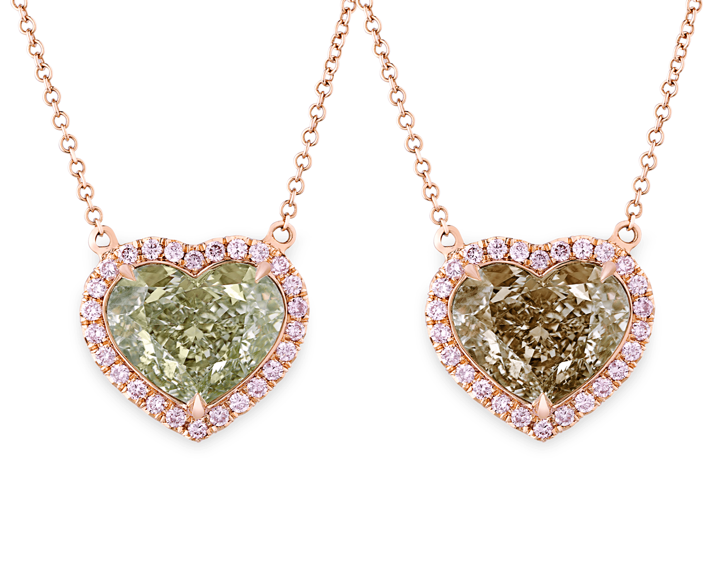 Chameleon Diamond Necklace, 4.41 Carats