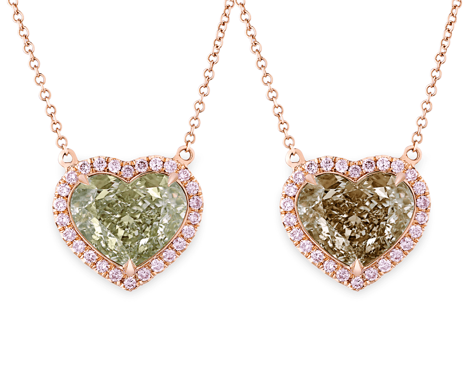 Chameleon Diamond Necklace, 4.41 Carats