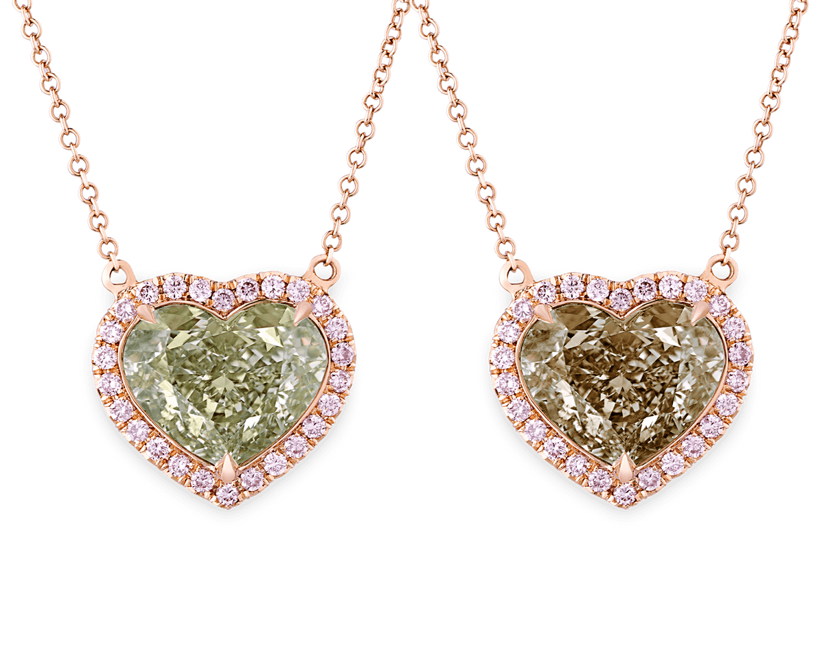 Chameleon Diamond Necklace, 4.41 Carats