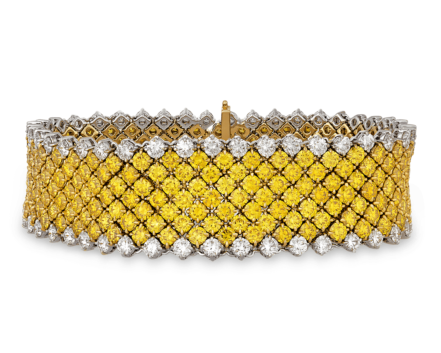 Fancy Vivid Yellow Diamond Mesh Bracelet, 28.40 Carats