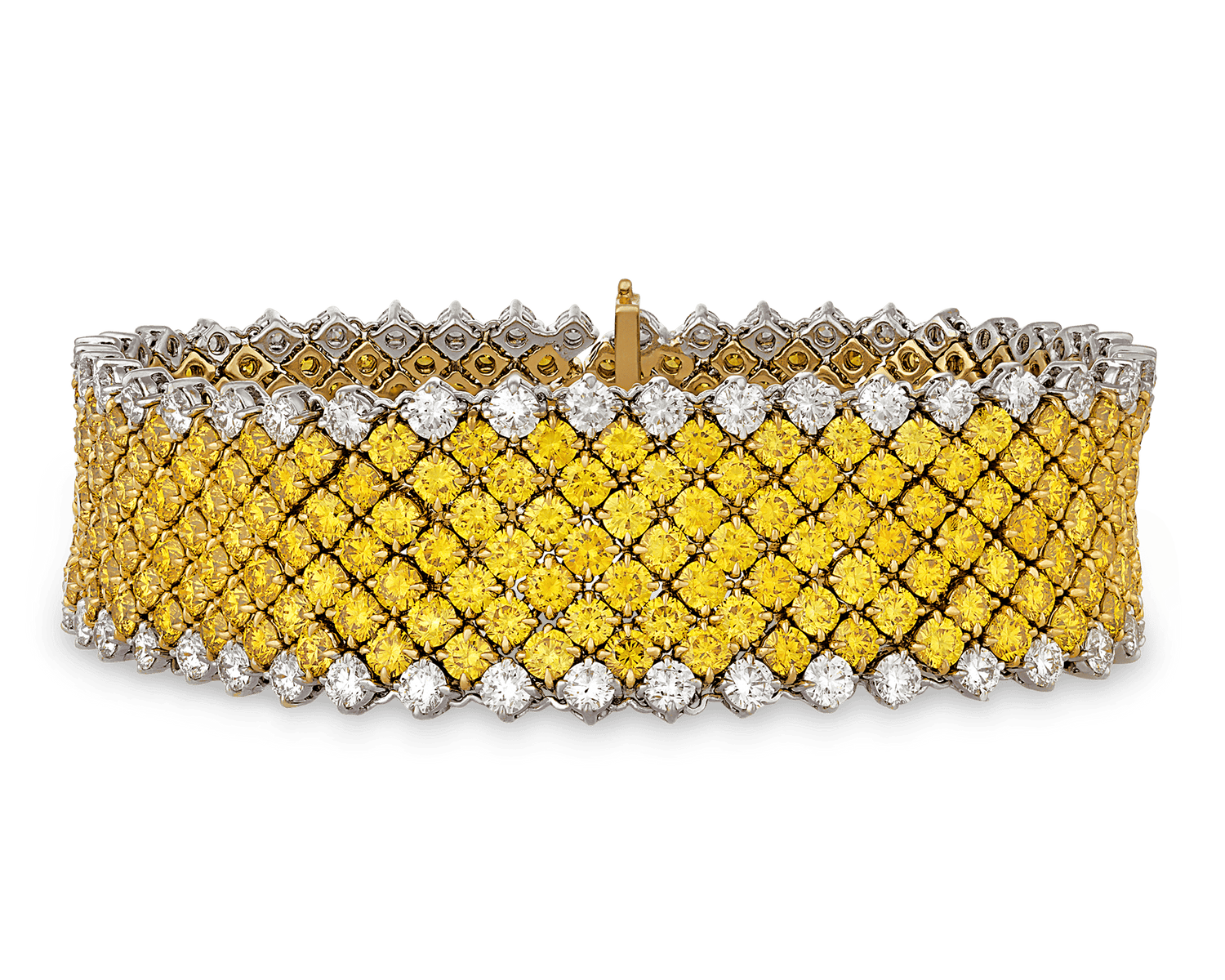 Fancy Vivid Yellow Diamond Mesh Bracelet, 28.40 Carats