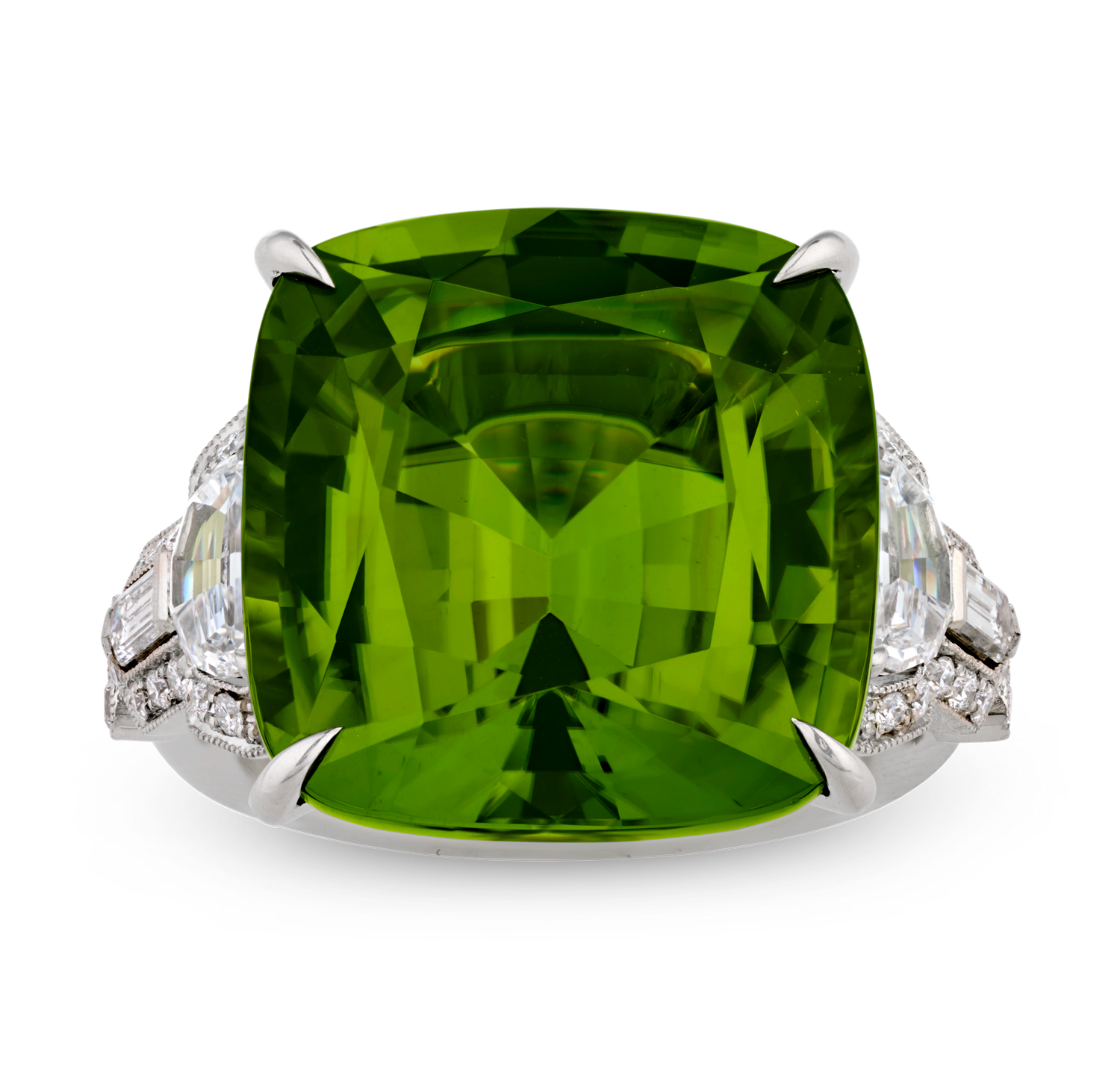 Raymond Yard Burmese Peridot Ring, 20.28 Carats