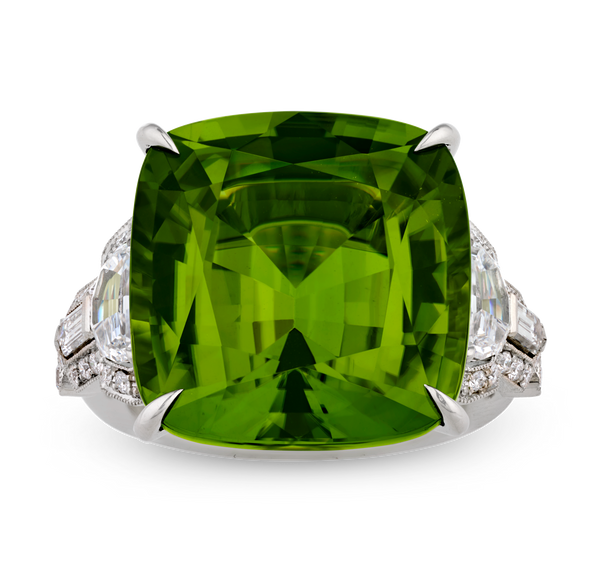 Raymond Yard Burmese Peridot Ring, 20.28 Carats