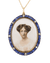 Edwardian Yogo Sapphire Portrait Pendant, 3.00 Carats