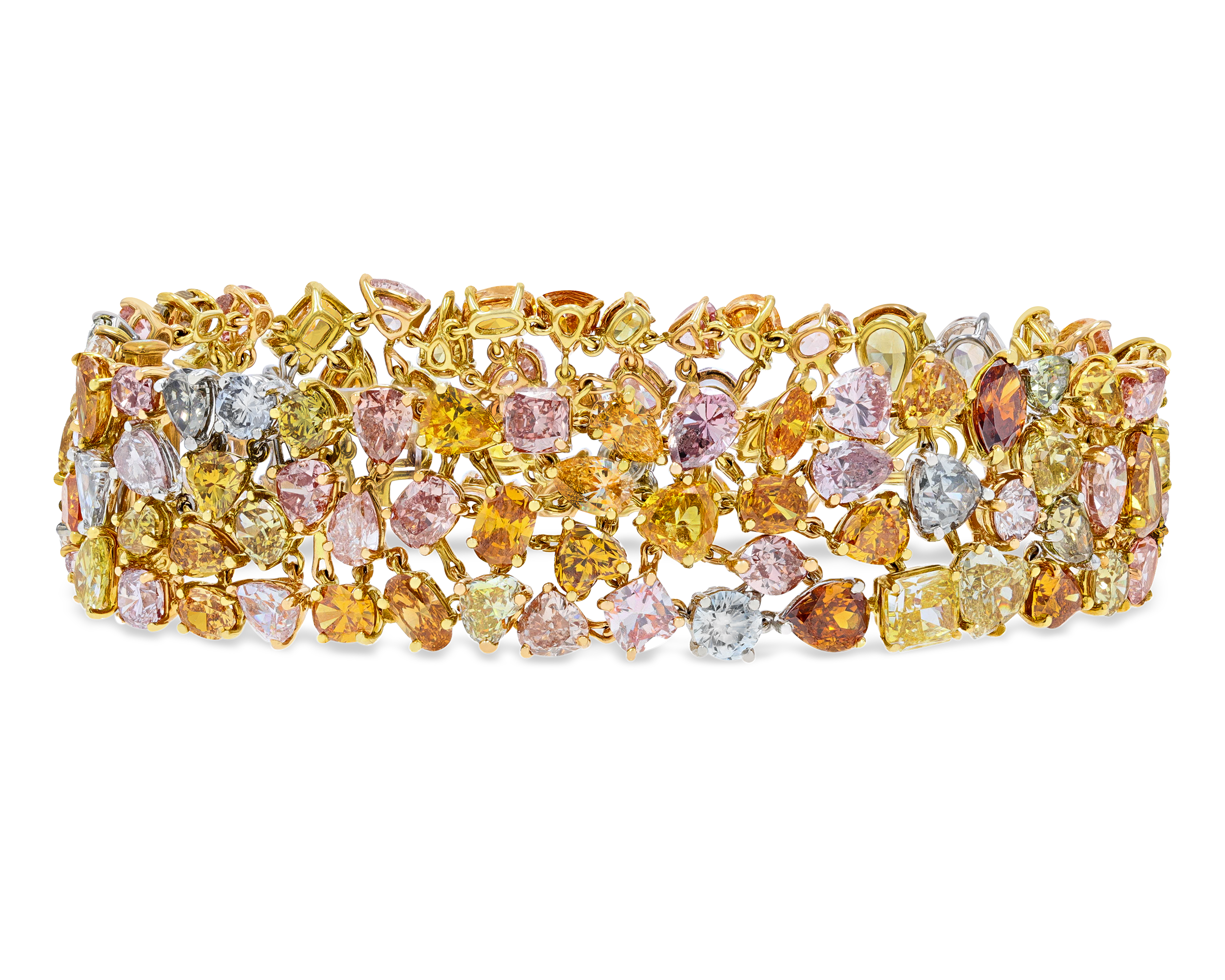 Multi-Colored Diamond Bracelet, 42.40 Carats