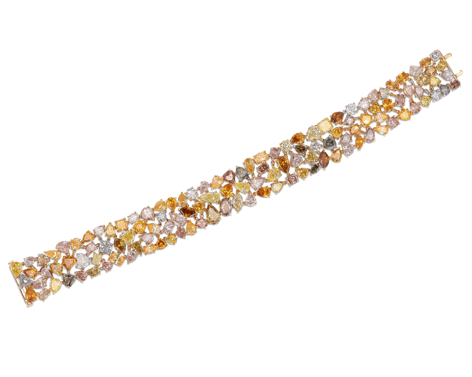 Multi-Colored Diamond Bracelet, 42.40 Carats