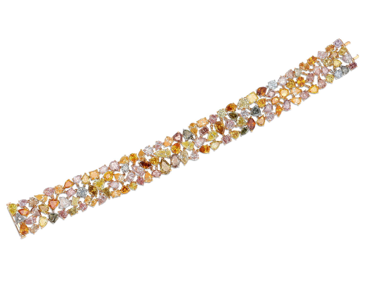 Multi-Colored Diamond Bracelet, 42.40 Carats