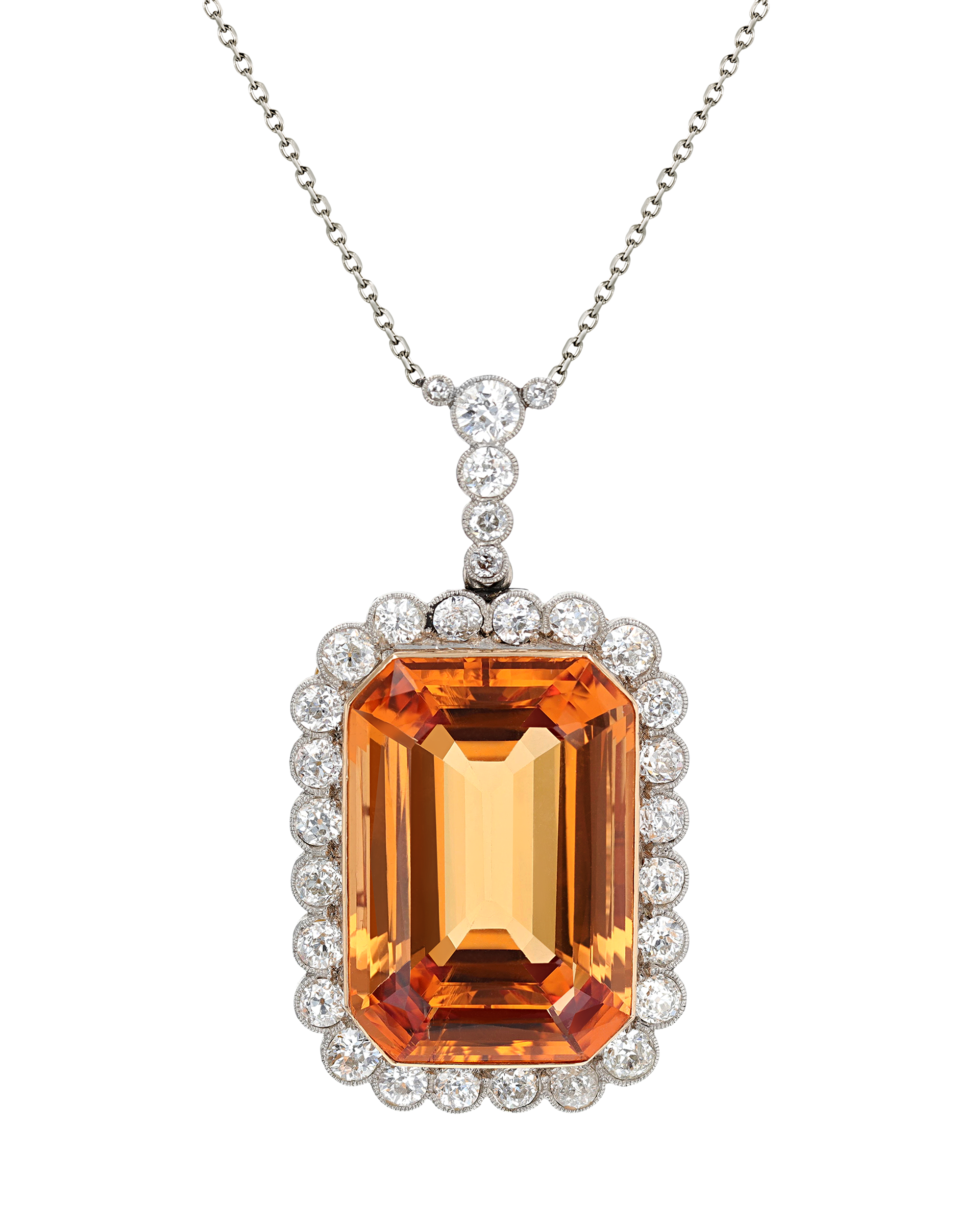 Edwardian-Period Topaz Necklace, 55.00 Carats