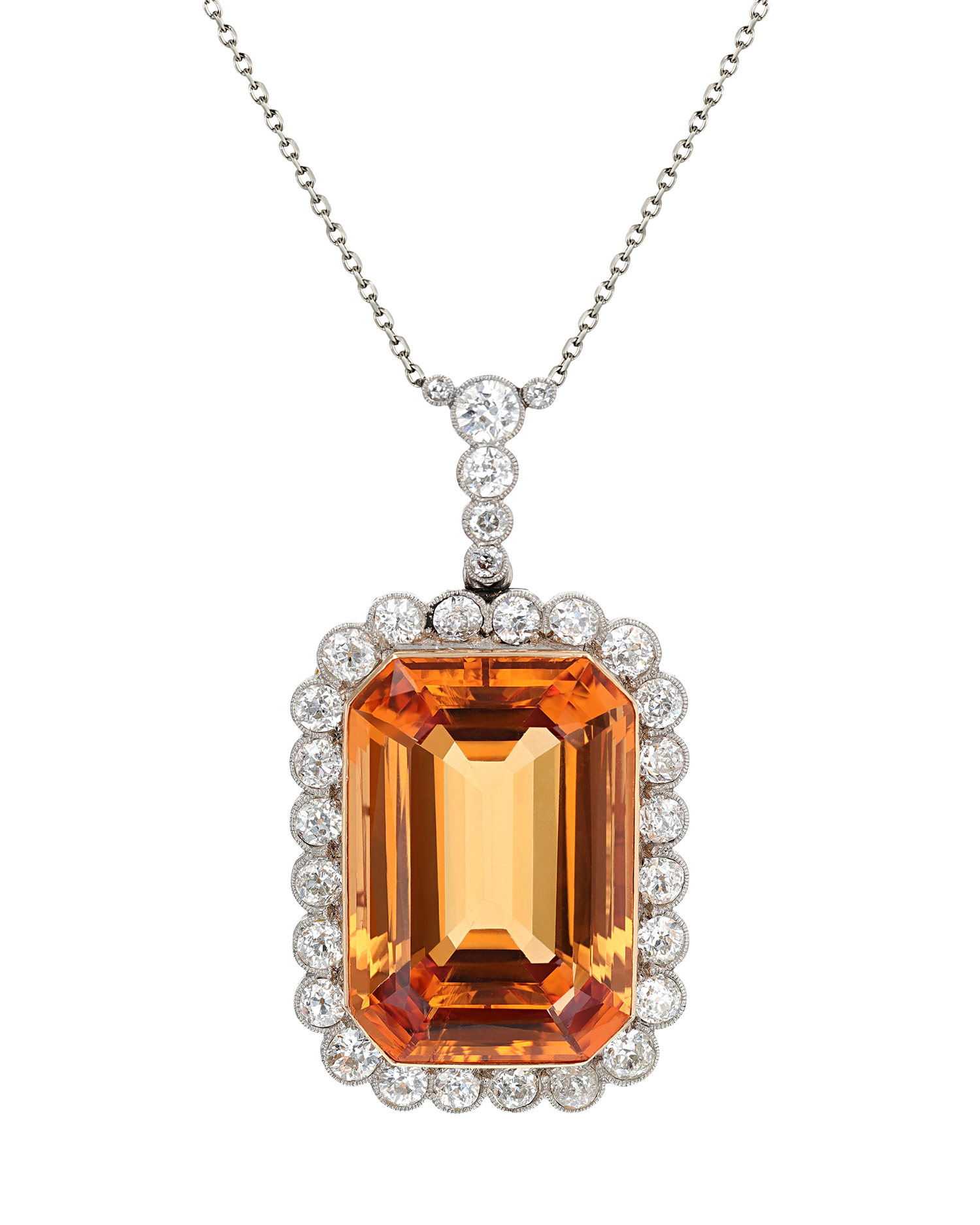 Edwardian-Period Topaz Necklace, 55.00 Carats