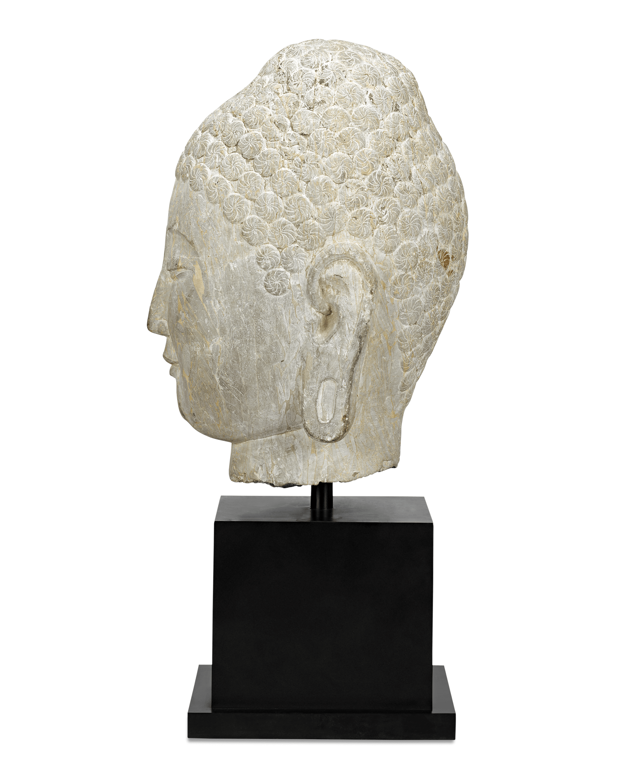 Limestone Buddha Head, 6th-Century Qi Dynasty