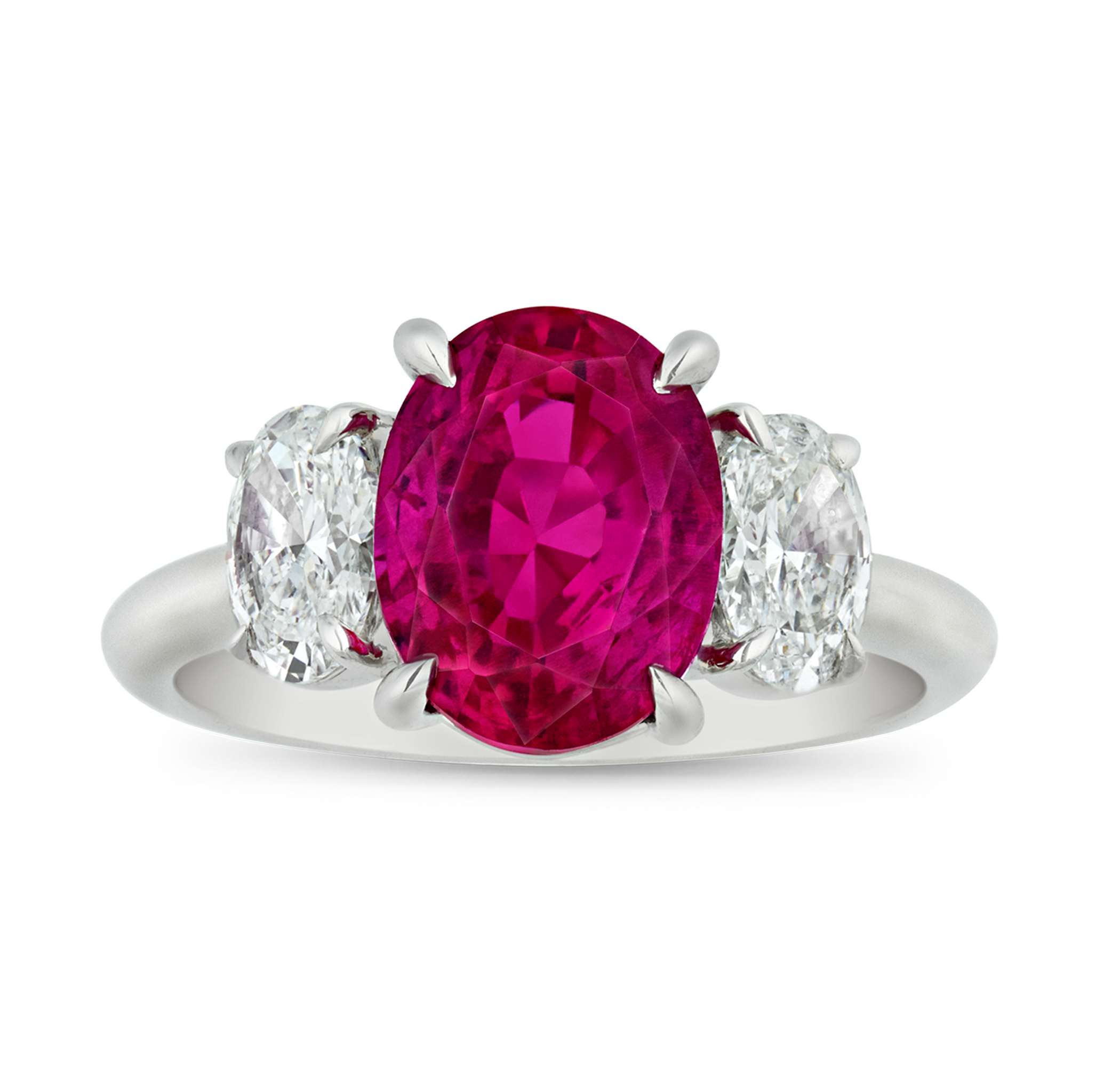 Unheated Burma Ruby and Diamond Ring, 4.06 carats