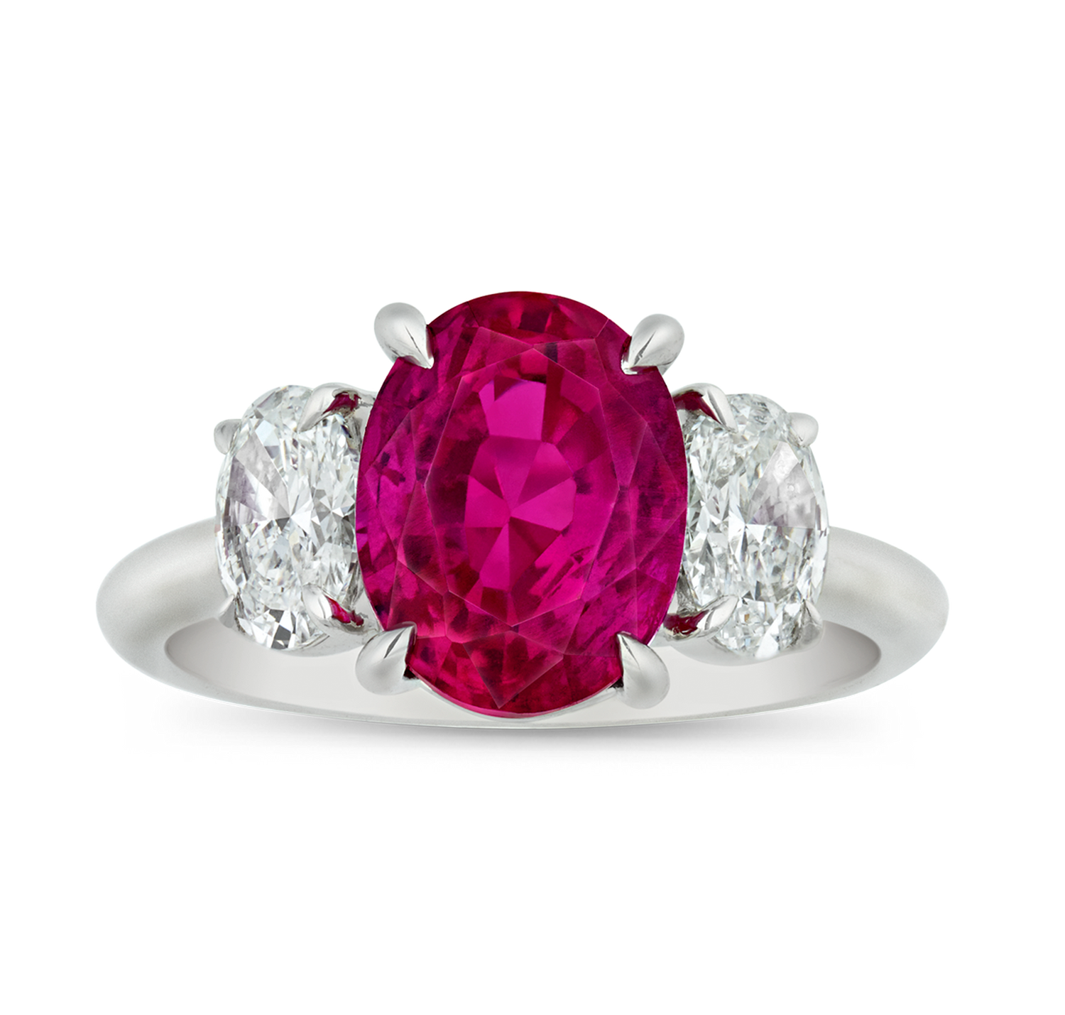 Unheated Burma Ruby and Diamond Ring, 4.06 carats