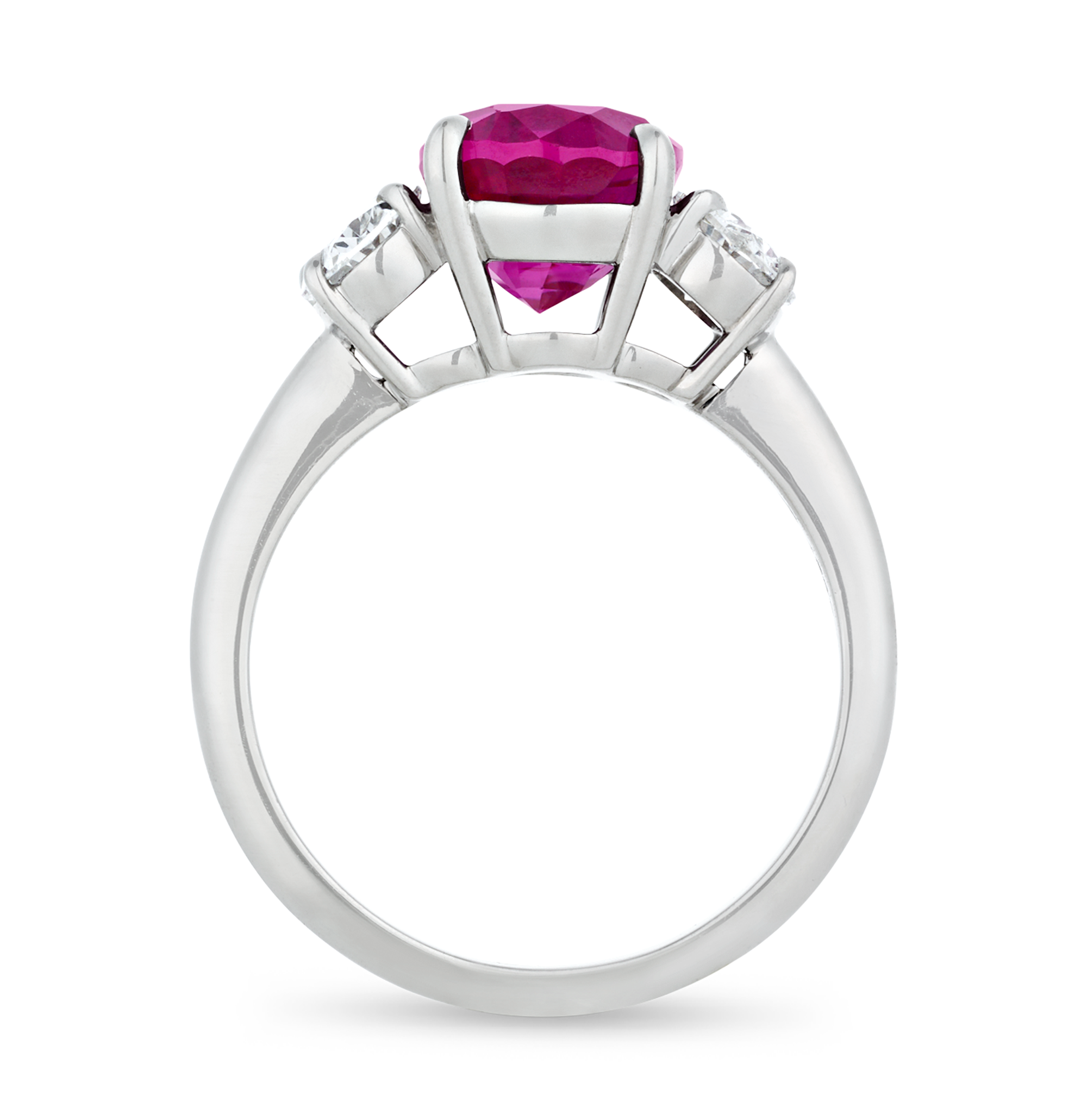 Unheated Burma Ruby and Diamond Ring, 4.06 carats