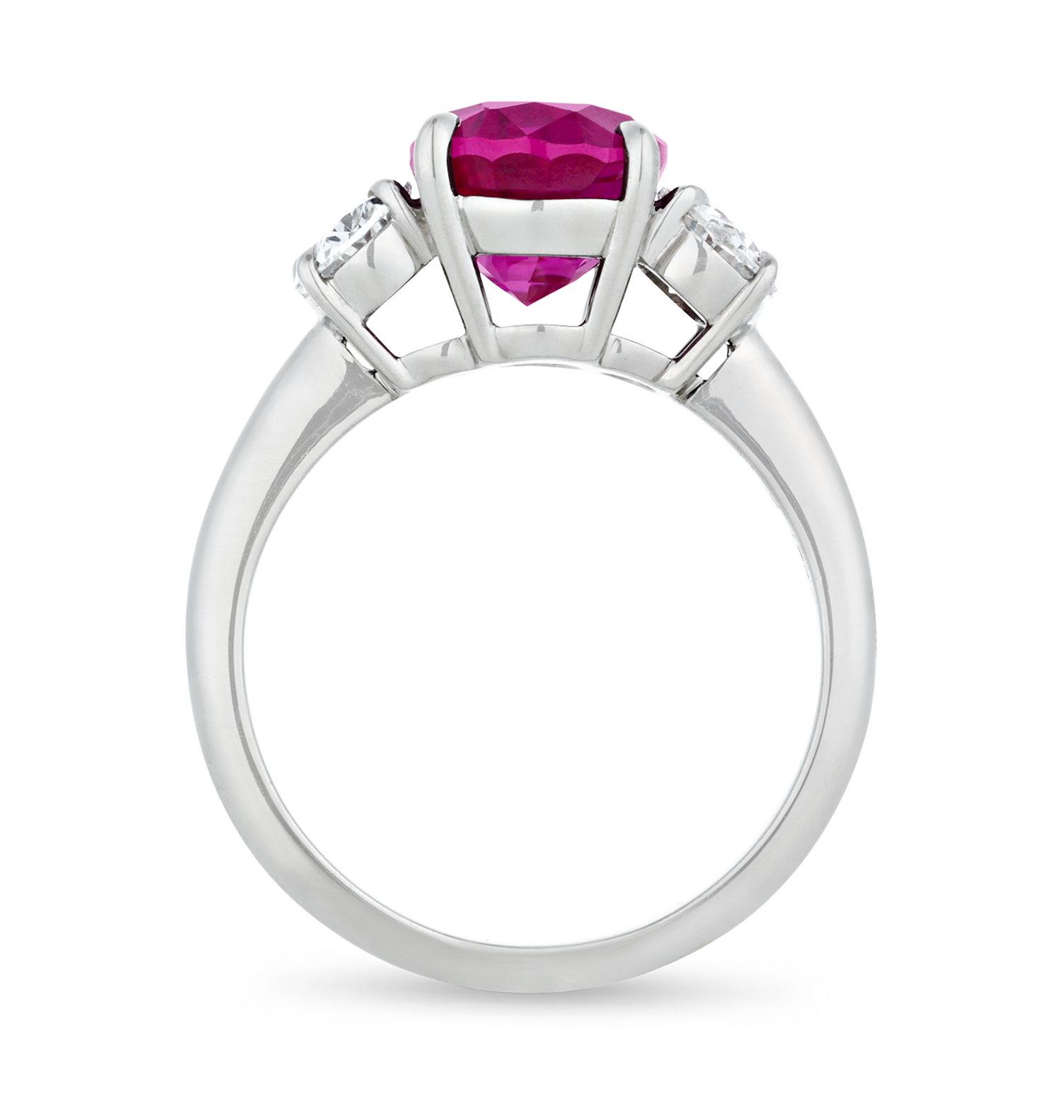 Unheated Burma Ruby and Diamond Ring, 4.06 carats