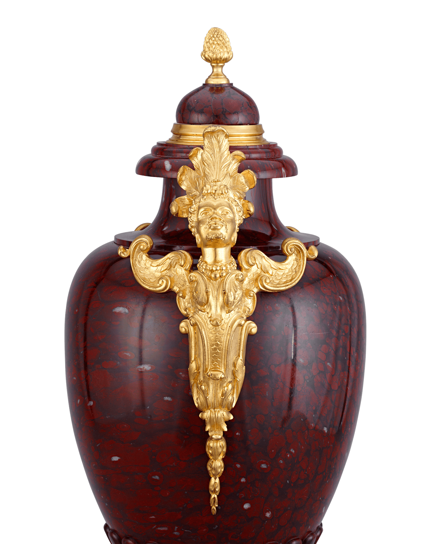 Griotte Rouge Vases attributed to Charles-Henri-Joseph Cordier