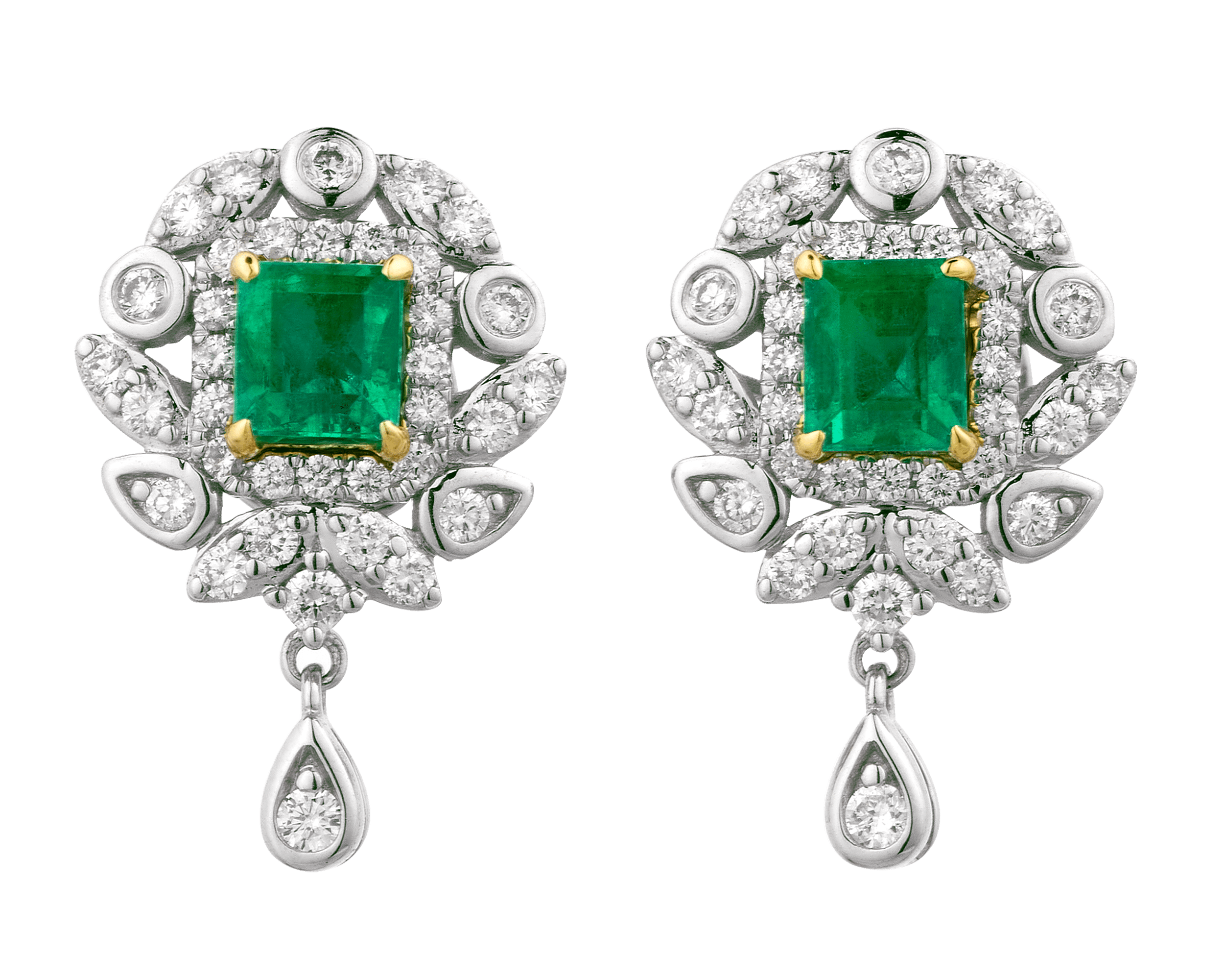 Colombian Emerald Earrings, 1.00 Carat