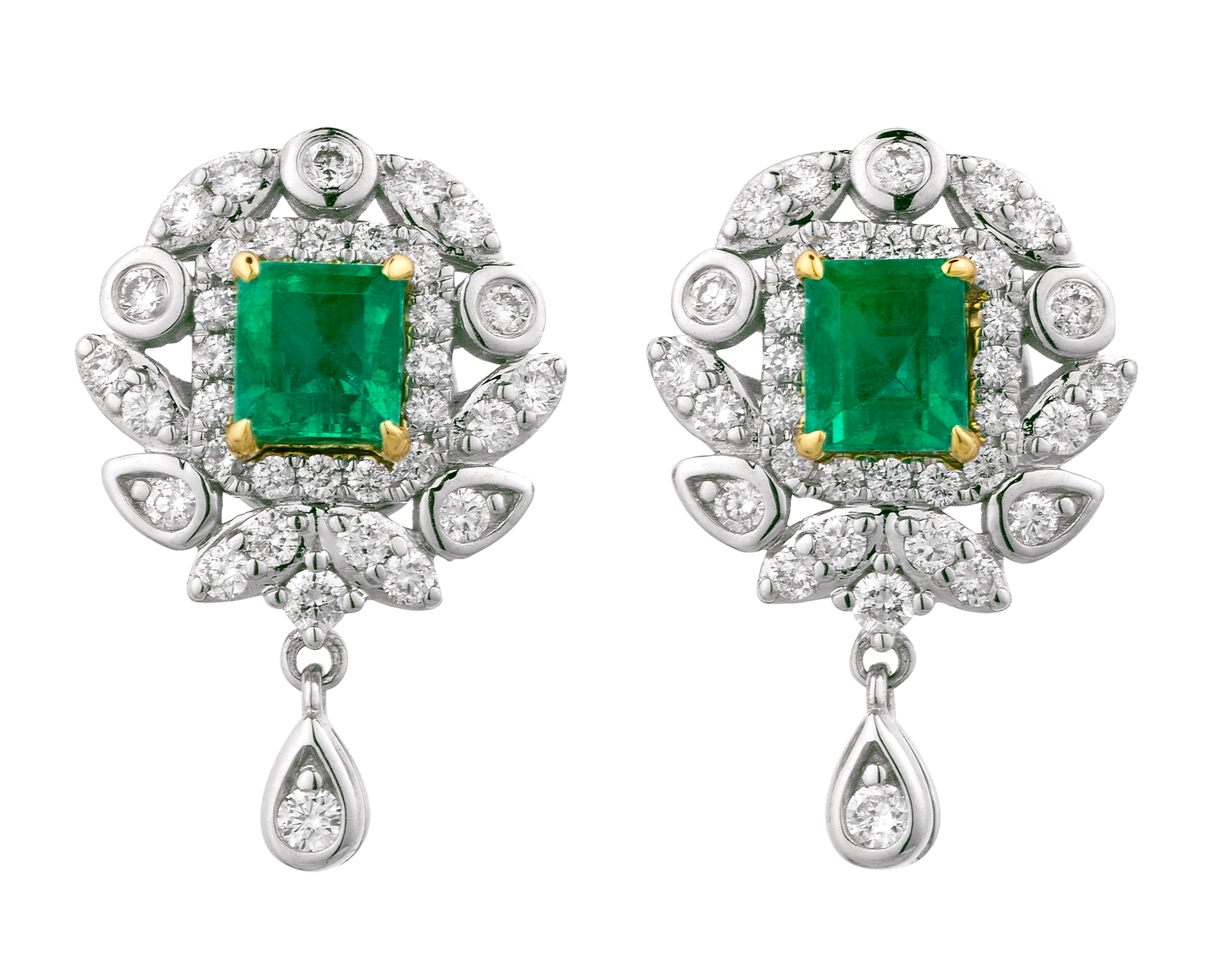 Colombian Emerald Earrings, 1.00 Carat