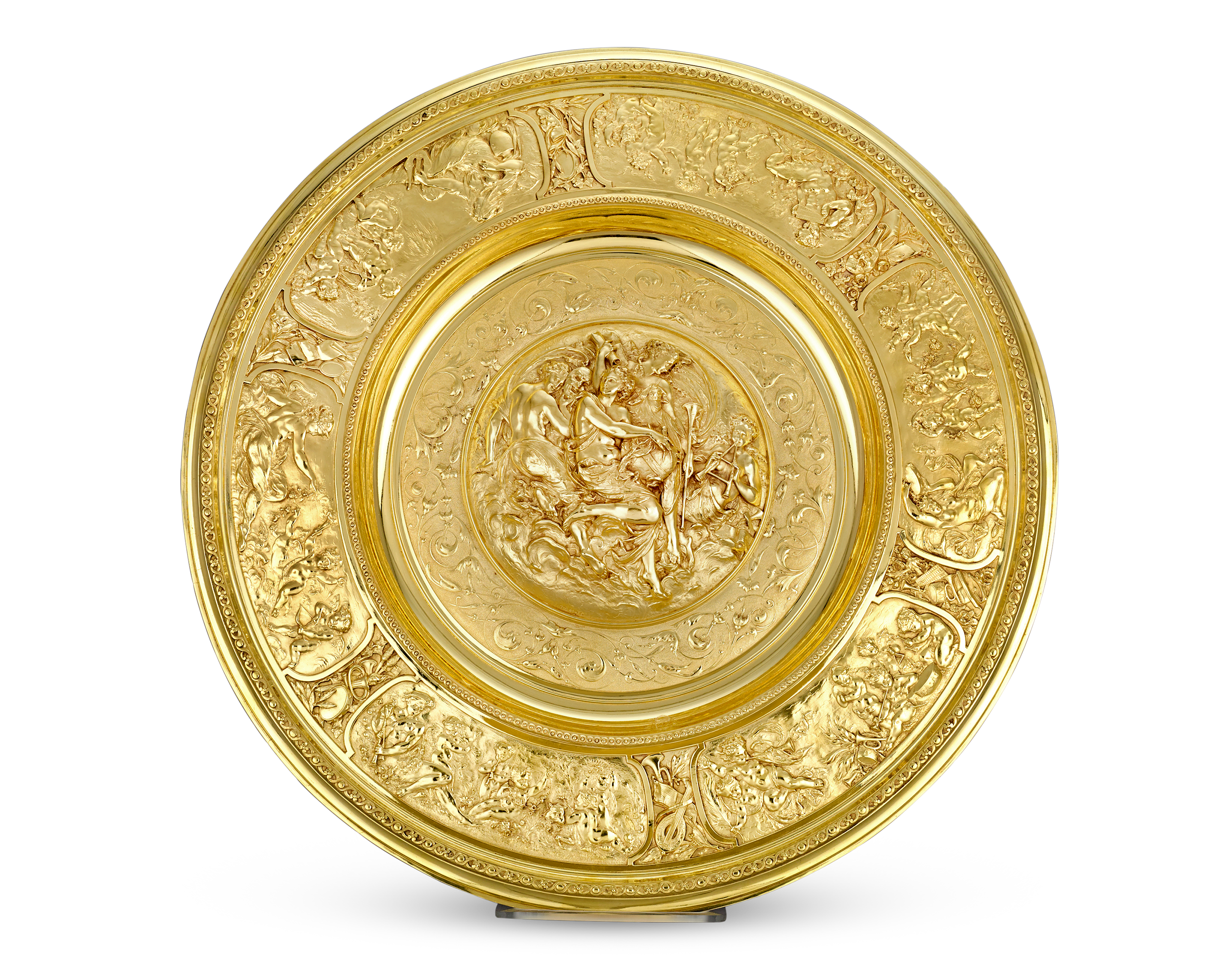 Rothschild "Poetry" Silver Gilt Salver by Elkington & Co.