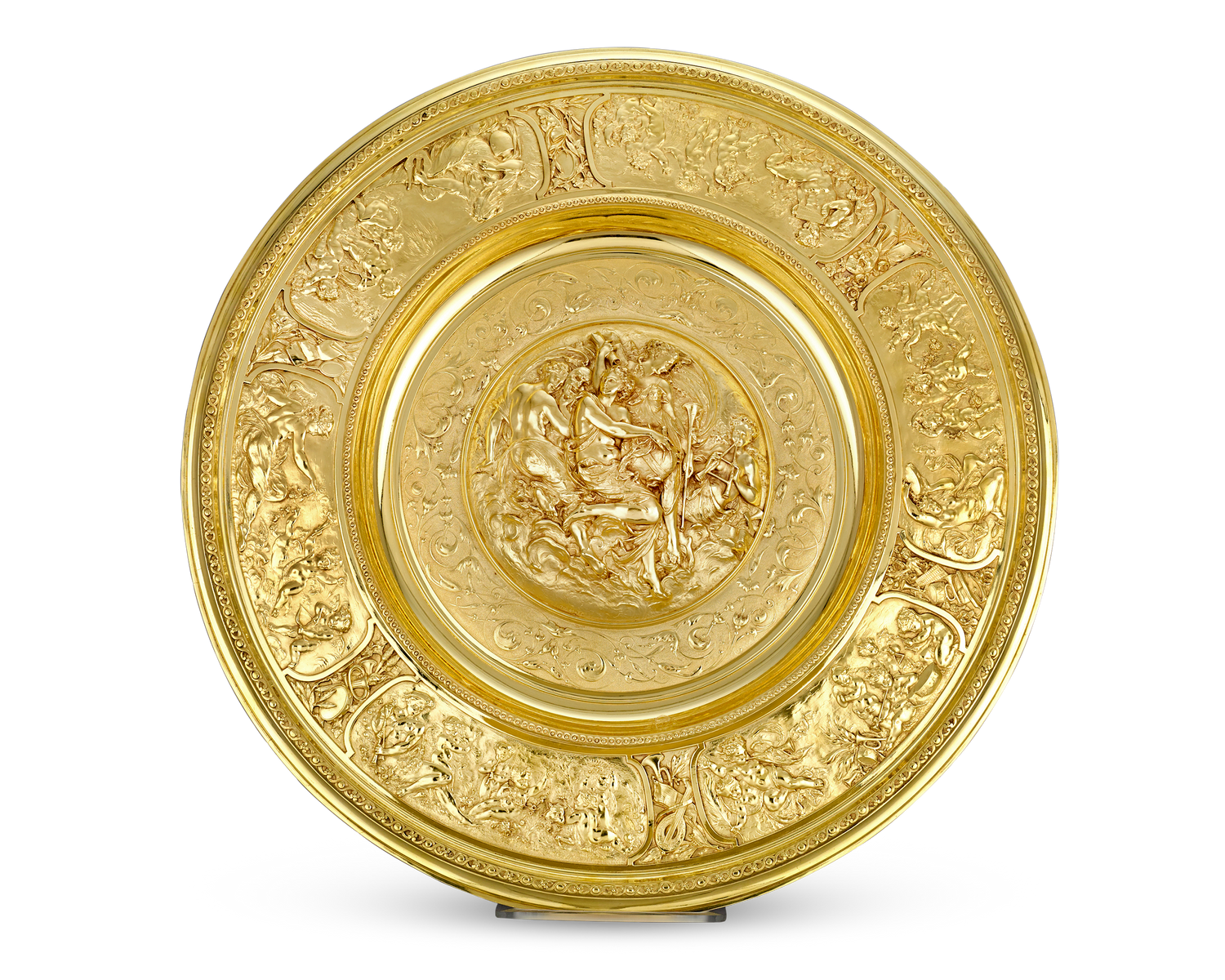 Rothschild "Poetry" Silver Gilt Salver by Elkington & Co.