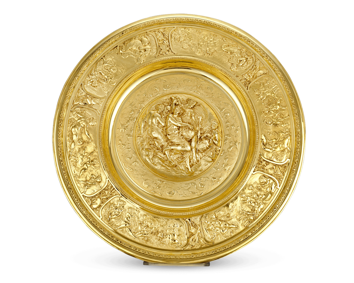 Rothschild "Poetry" Silver Gilt Salver by Elkington & Co.