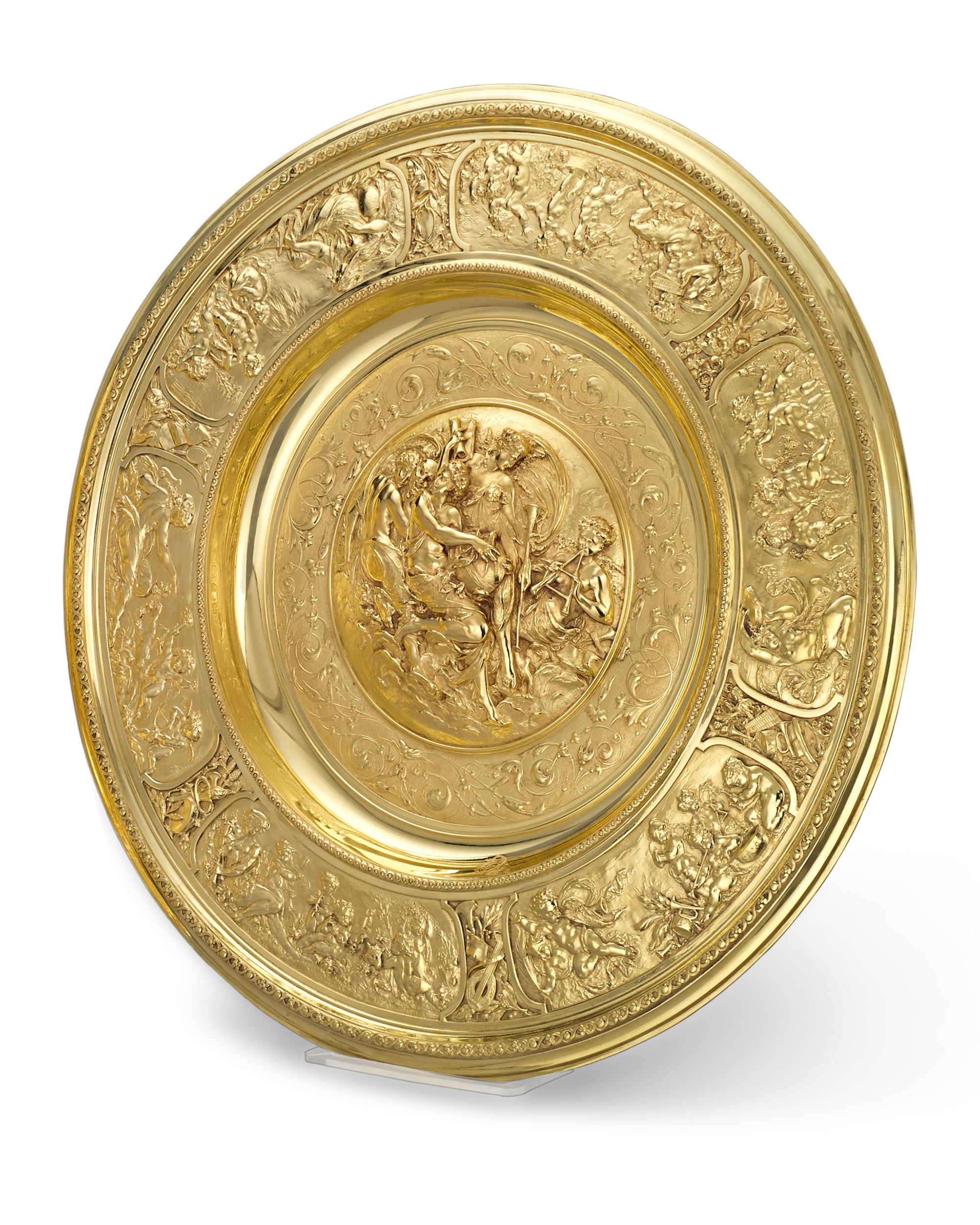 Rothschild "Poetry" Silver Gilt Salver by Elkington & Co.