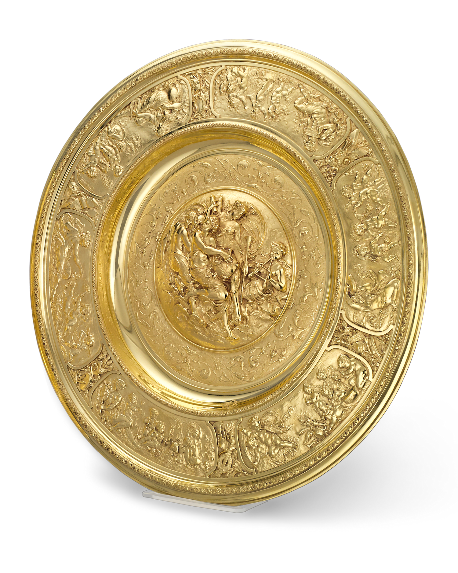 Rothschild "Poetry" Silver Gilt Salver by Elkington & Co.