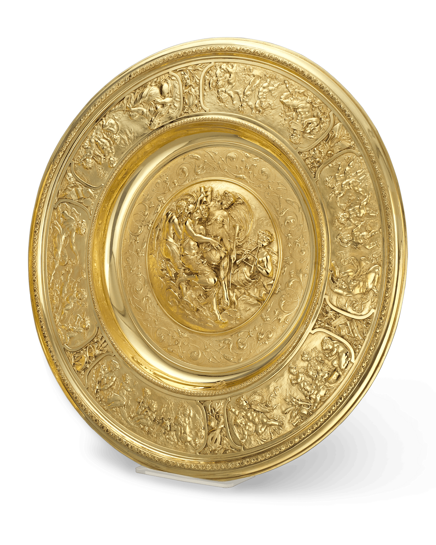 Rothschild "Poetry" Silver Gilt Salver by Elkington & Co.
