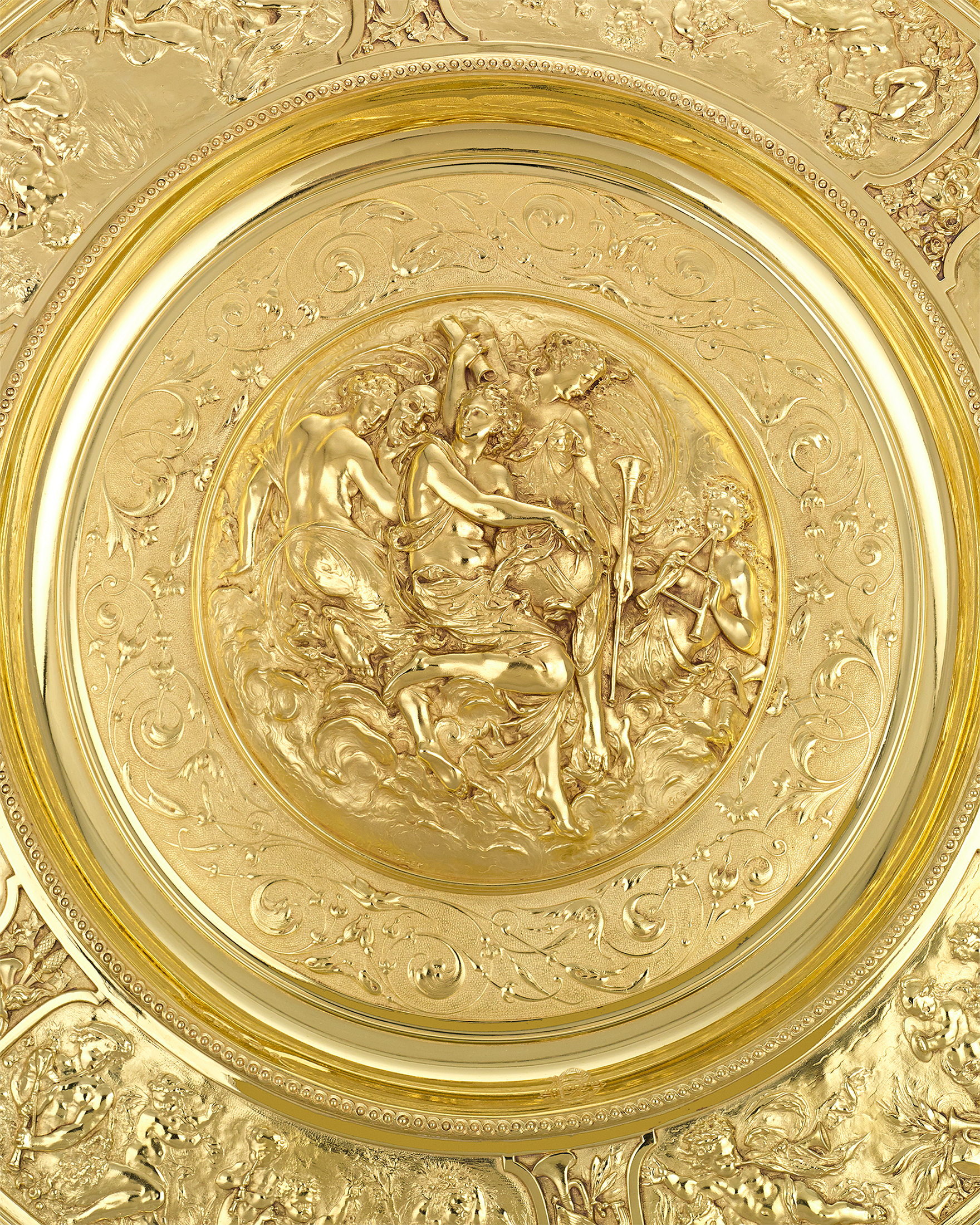 Rothschild "Poetry" Silver Gilt Salver by Elkington & Co.