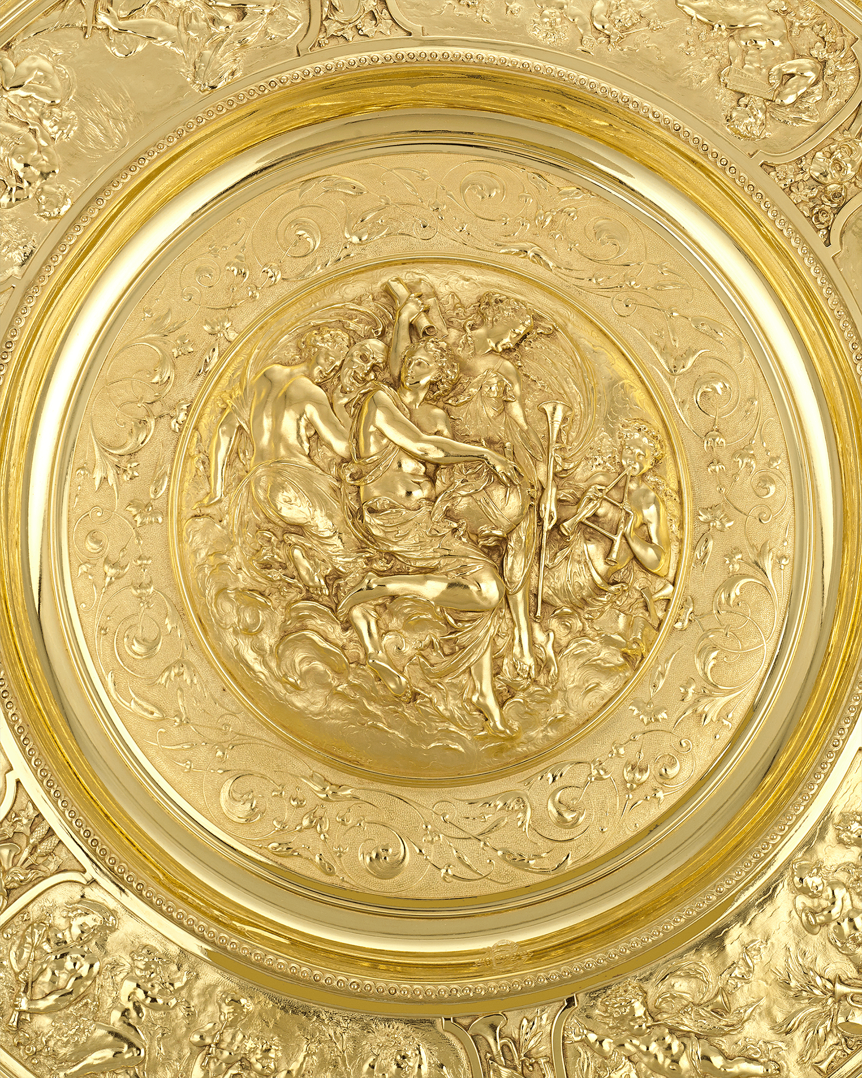Rothschild "Poetry" Silver Gilt Salver by Elkington & Co.